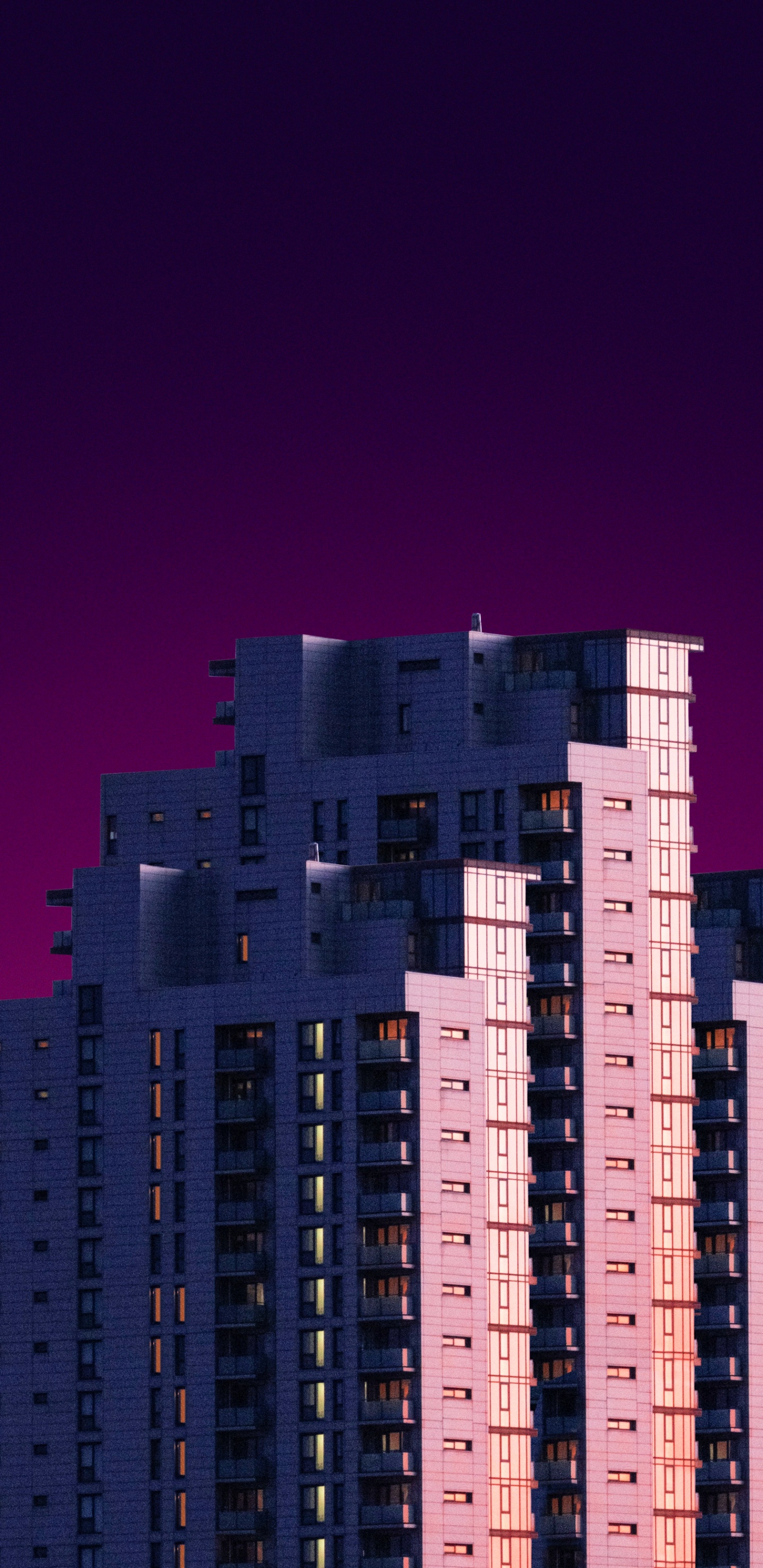 Métropole, Bâtiment, Architecture, Fenêtre, Purple. Wallpaper in 1440x2960 Resolution