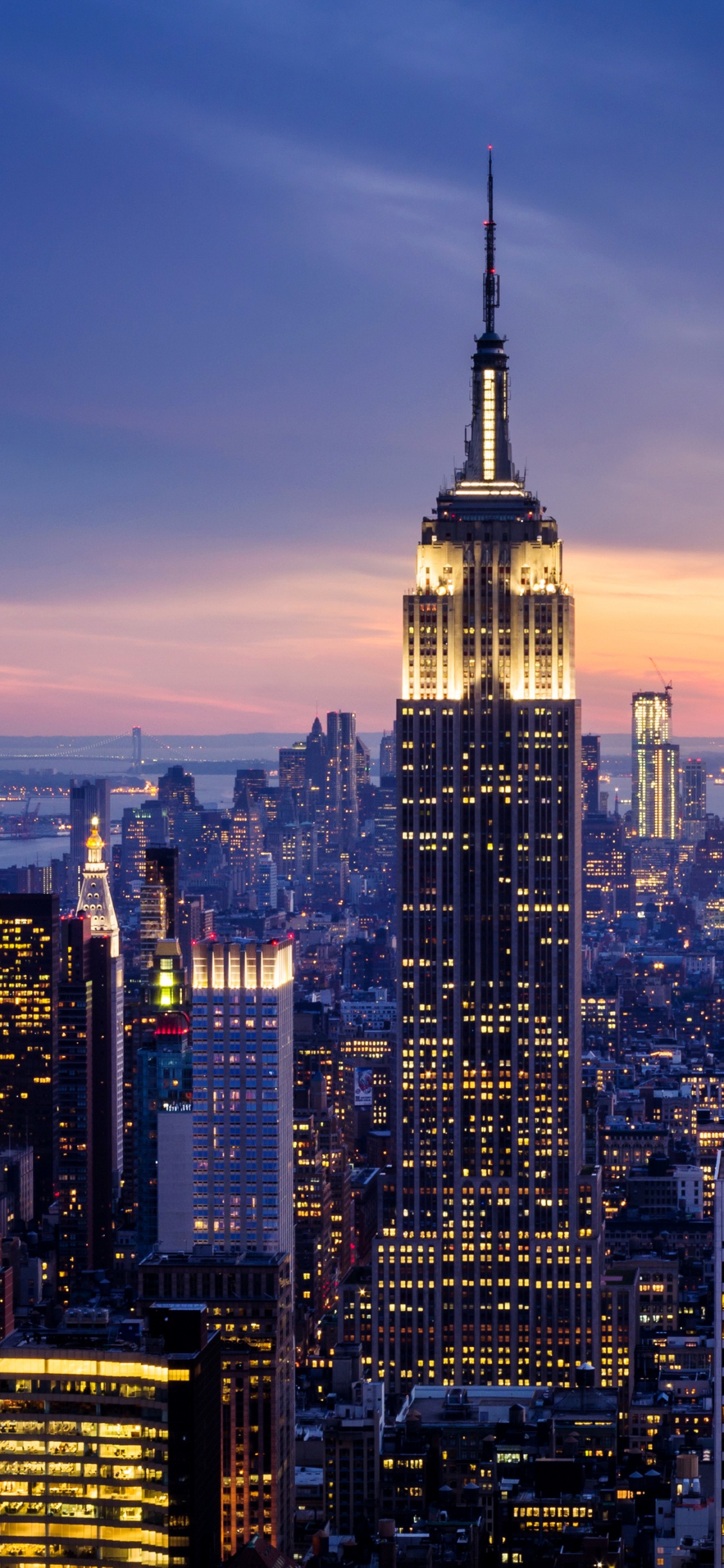 Horizonte de la Ciudad Durante la Noche. Wallpaper in 1125x2436 Resolution