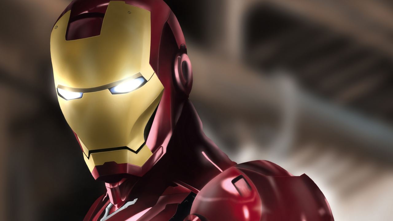 Homme de Fer Rouge et Jaune. Wallpaper in 1280x720 Resolution