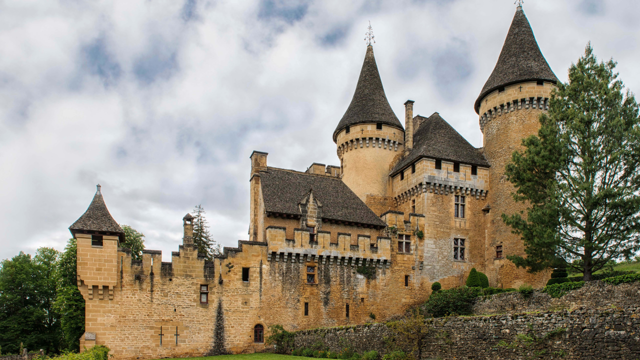 城堡, 防御工事, 中世纪建筑风格, 庄家, 天空 壁纸 1280x720 允许