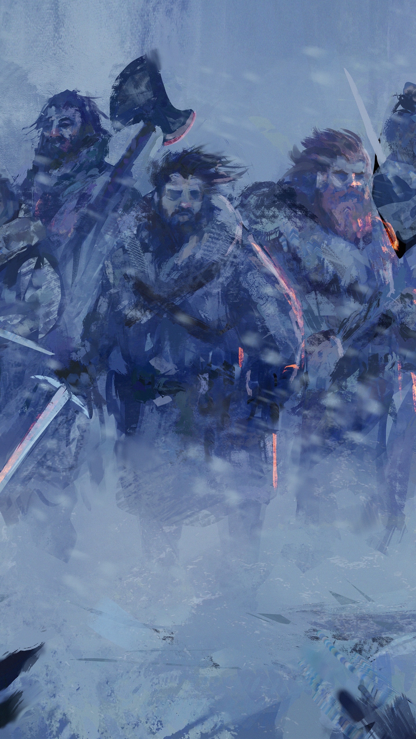 Groupe D'hommes en Chemise Rouge et Noire à Cheval. Wallpaper in 1440x2560 Resolution