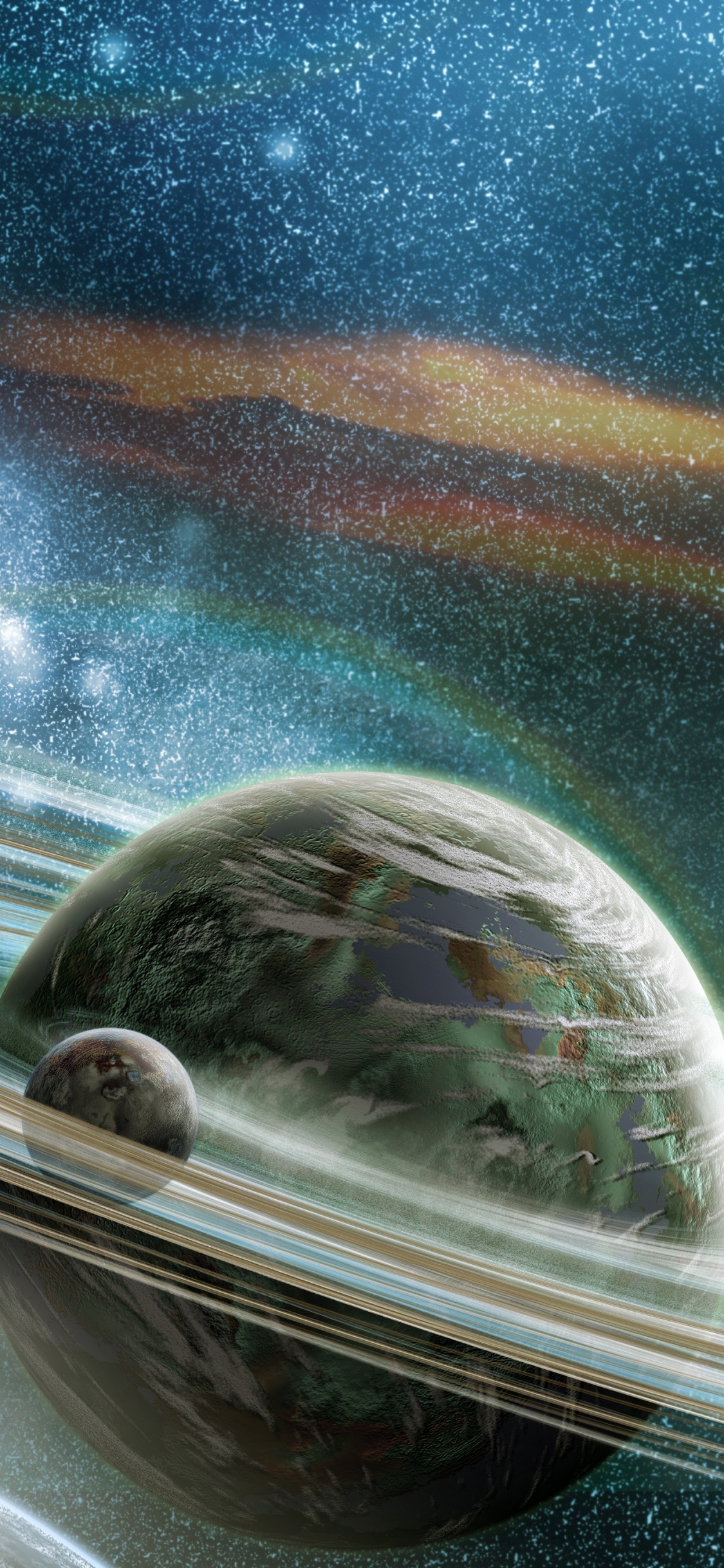 Person in Black Jacket Looking at The Planet. Wallpaper in 1125x2436 Resolution