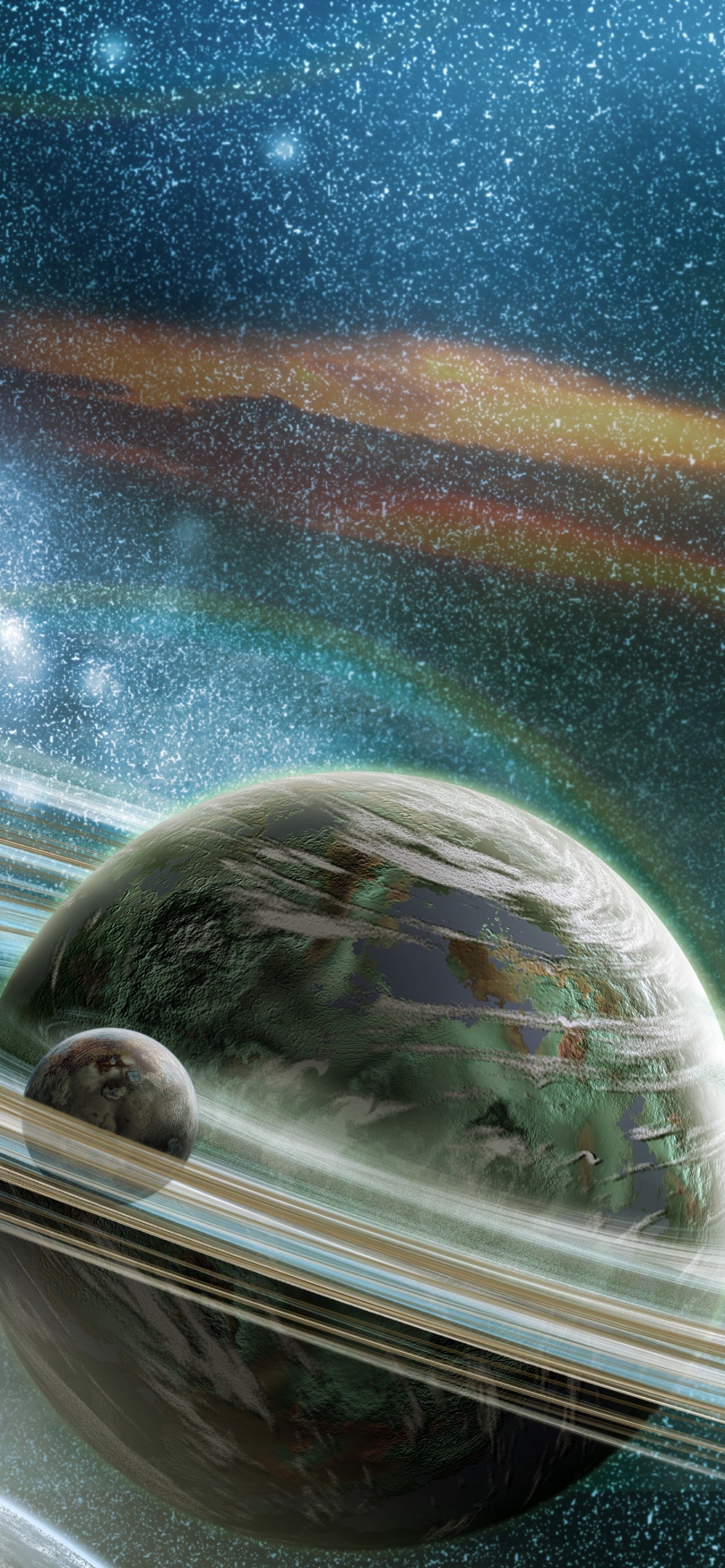 Person in Black Jacket Looking at The Planet. Wallpaper in 1242x2688 Resolution