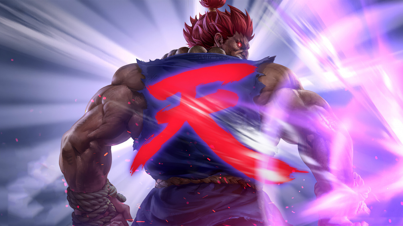 Street Fighter v, Akuma, TEPPEN, Purpur, Geste. Wallpaper in 1366x768 Resolution