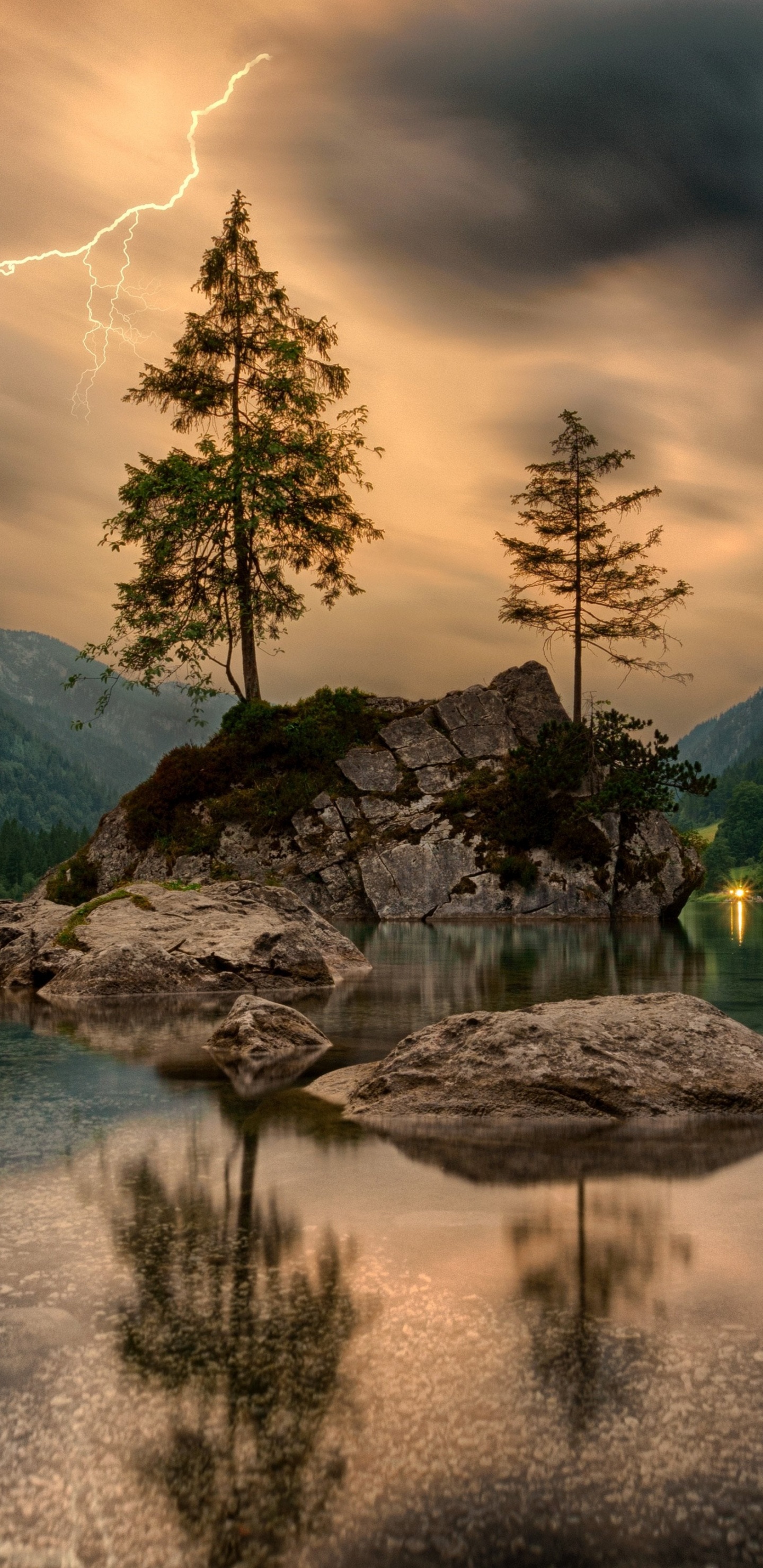 Cloud, Water, Plant, Mountain, Water Resources. Wallpaper in 1440x2960 Resolution