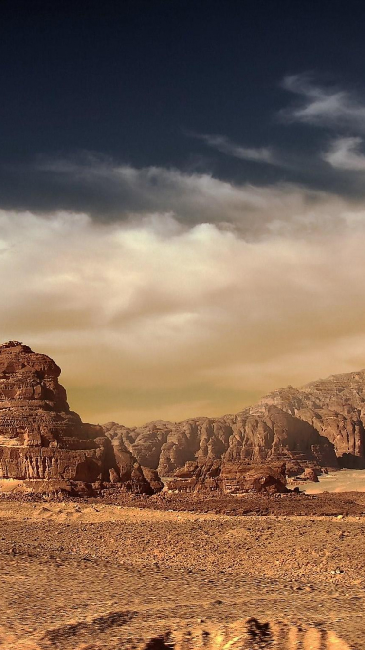 荒地, Wadi, 形成, 天空, 历史站 壁纸 750x1334 允许