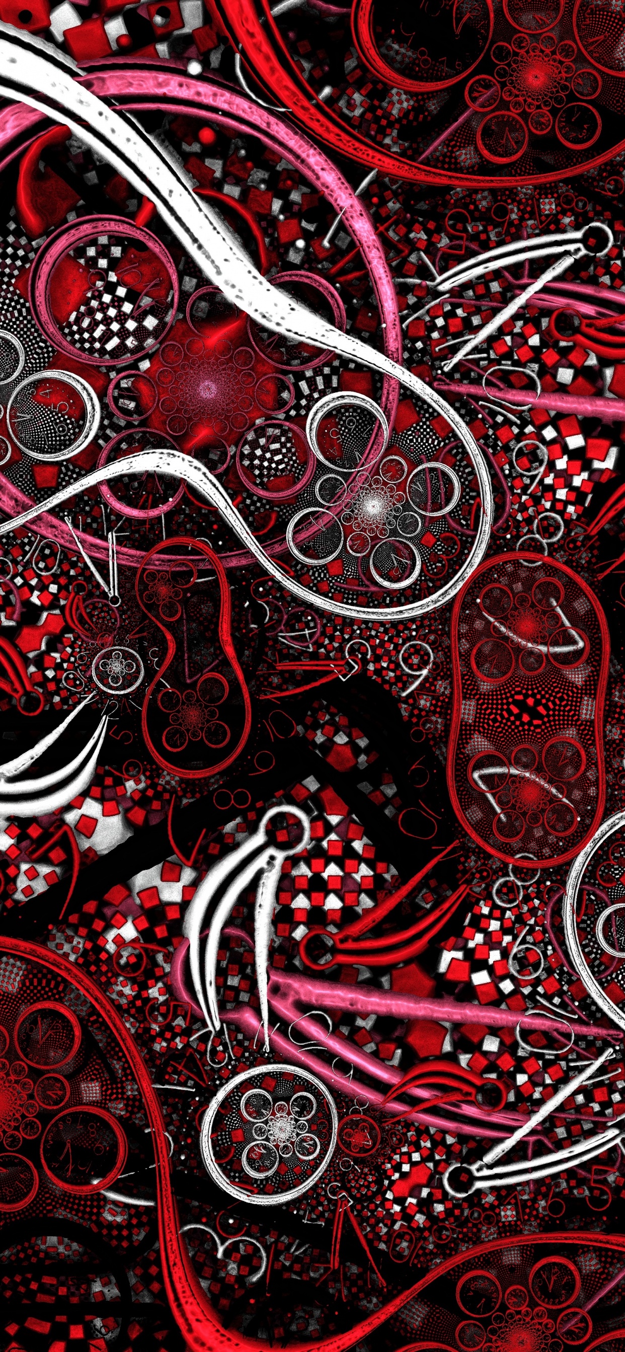 Red and White Abstract Painting. Wallpaper in 1242x2688 Resolution