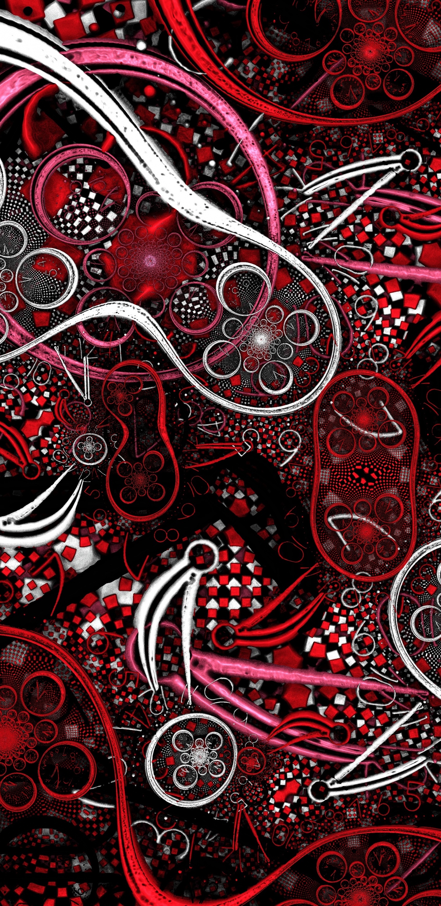 Red and White Abstract Painting. Wallpaper in 1440x2960 Resolution