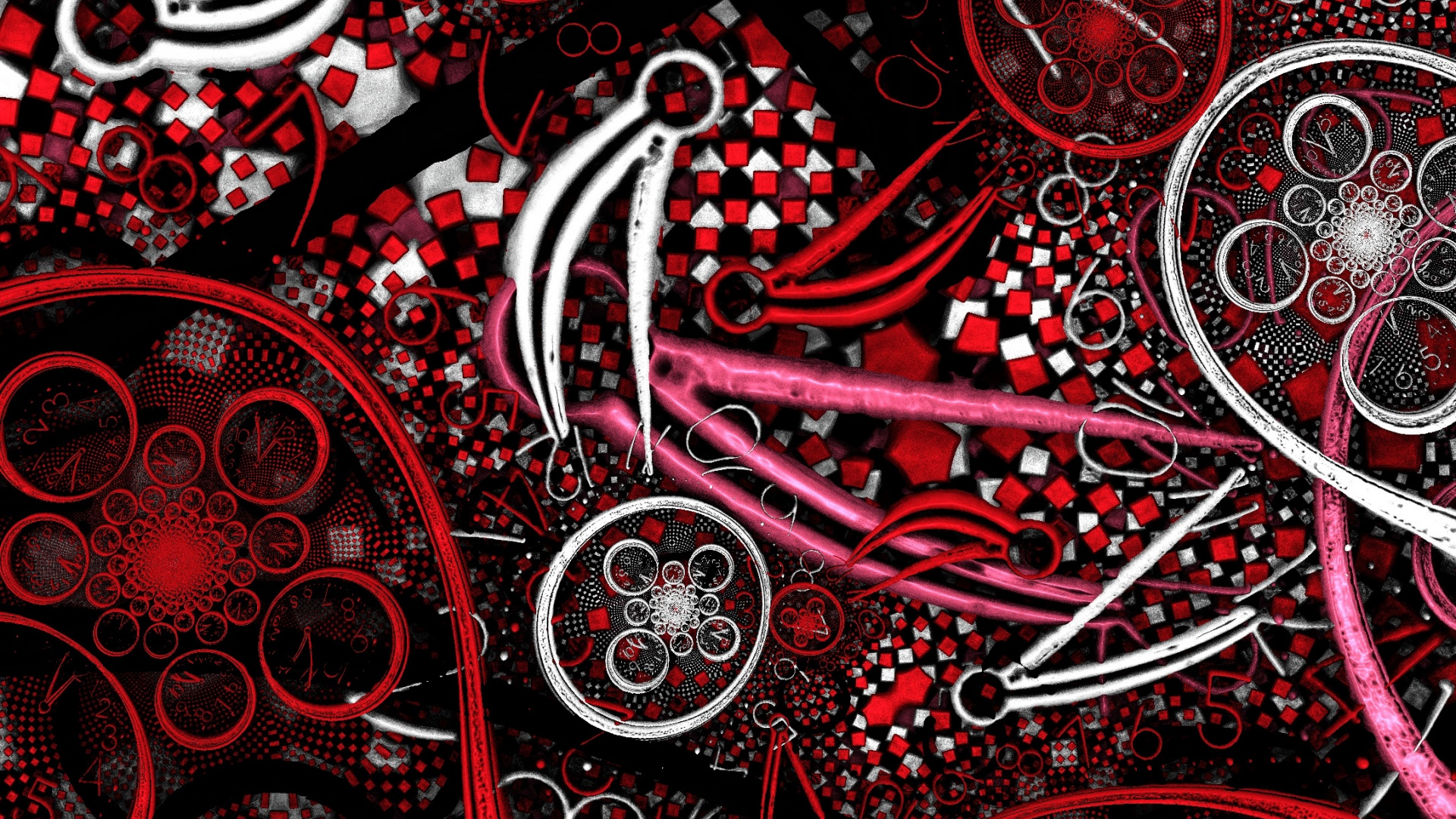 Red and White Abstract Painting. Wallpaper in 1920x1080 Resolution