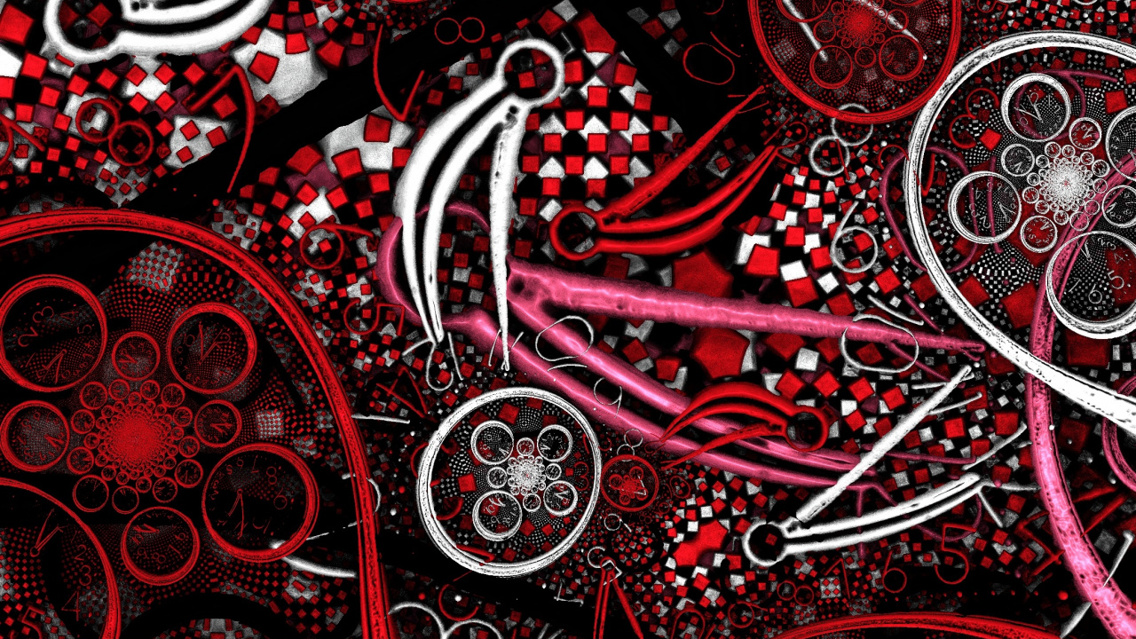 Rote Und Weiße Abstrakte Malerei. Wallpaper in 1280x720 Resolution
