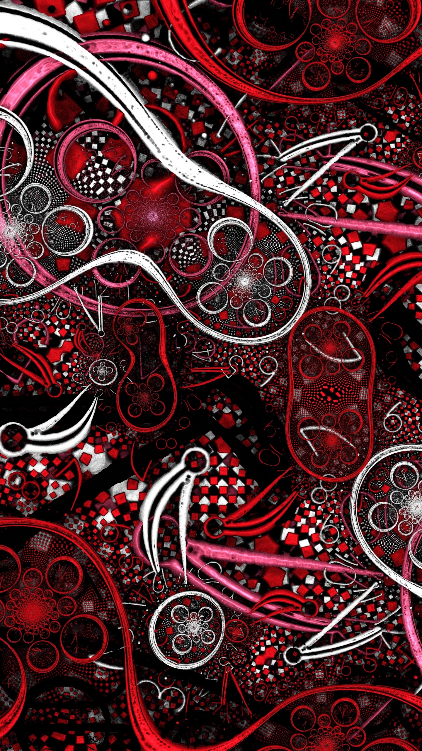 Rote Und Weiße Abstrakte Malerei. Wallpaper in 1440x2560 Resolution