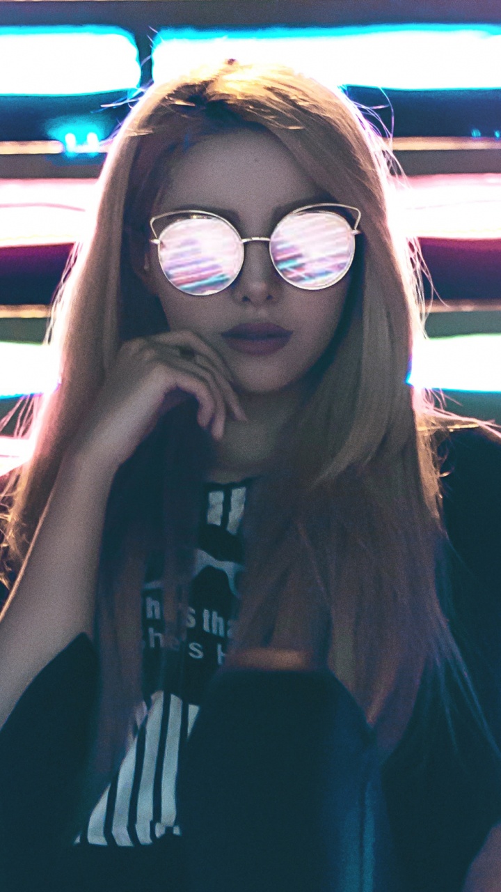 Eyewear, Face, Hair, Blue, Light. Wallpaper in 720x1280 Resolution