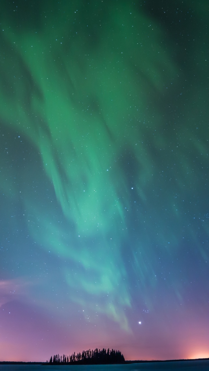 Aurora, Nature, Atmosphere, Horizon, Night. Wallpaper in 720x1280 Resolution