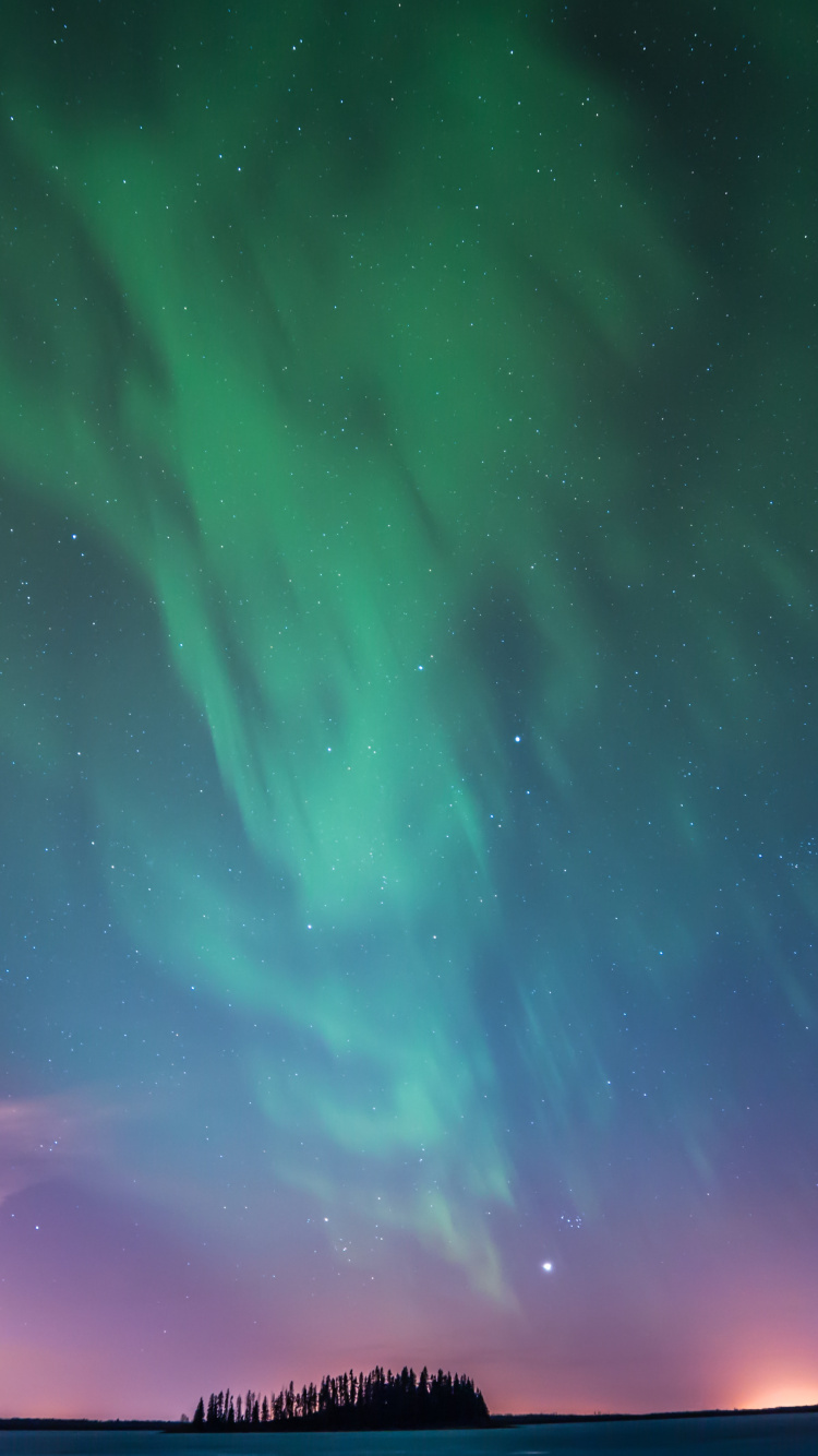 Aurora, Nature, Atmosphère, Horizon, Nuit. Wallpaper in 750x1334 Resolution