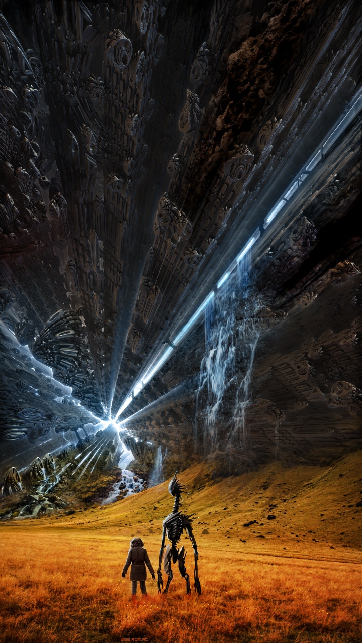 Grotte Brune et Grise Avec Des Rayons de Soleil. Wallpaper in 720x1280 Resolution