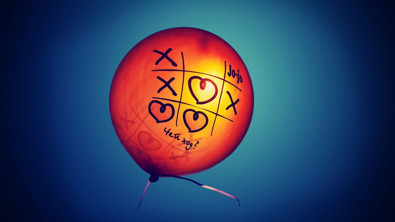 Tic-tac-toe, Window, Amber, Balloon, World. Wallpaper in 1366x768 Resolution