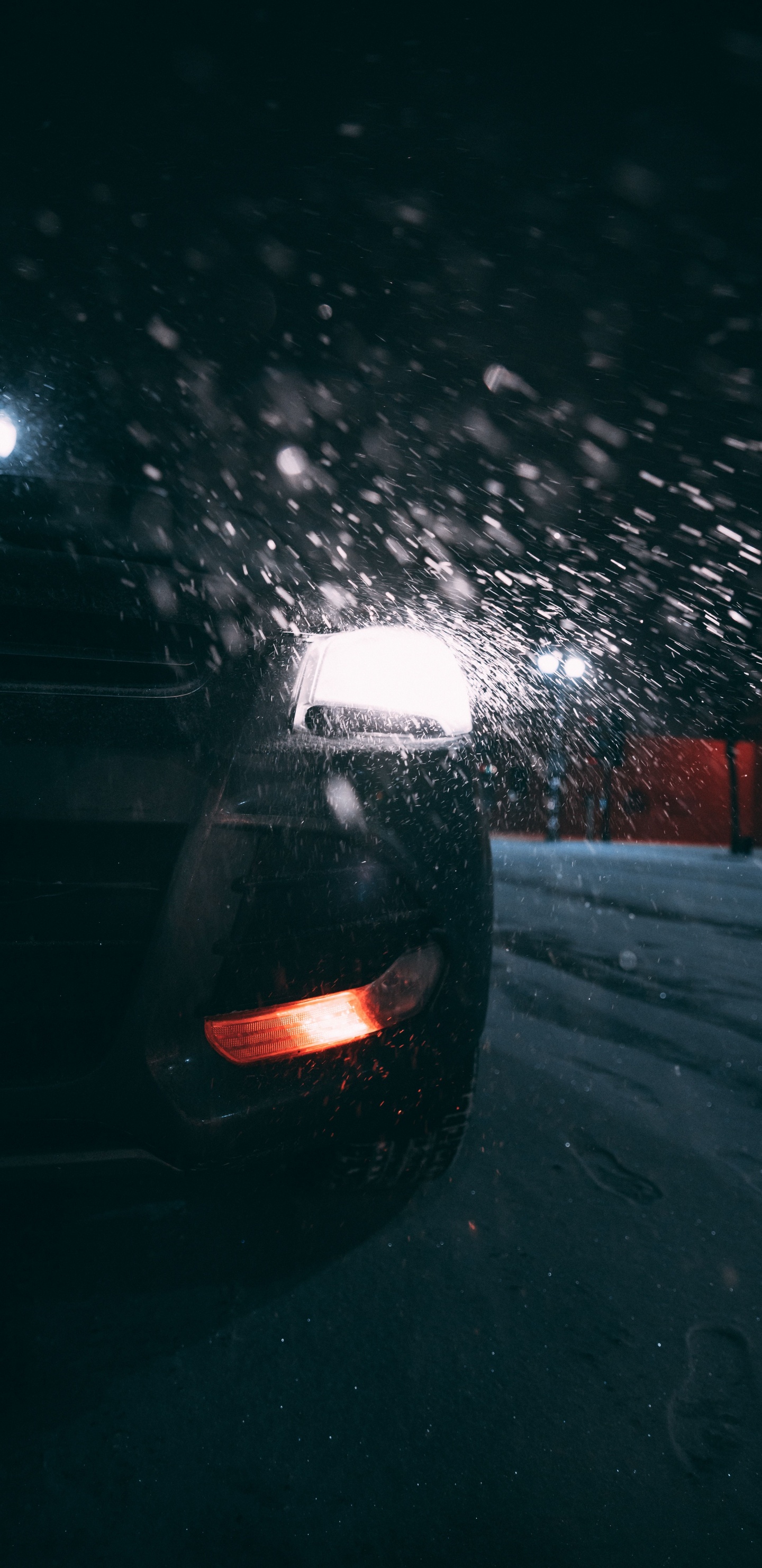 Black Car on Road During Night Time. Wallpaper in 1440x2960 Resolution