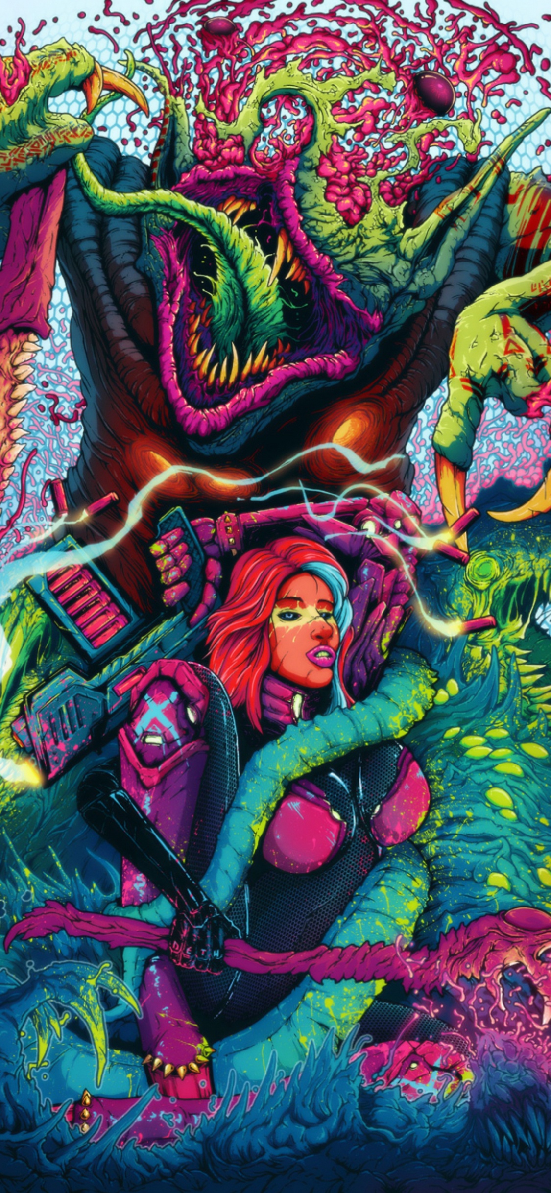 Art, Conception, Peinture D'art, Green, Purple. Wallpaper in 1125x2436 Resolution