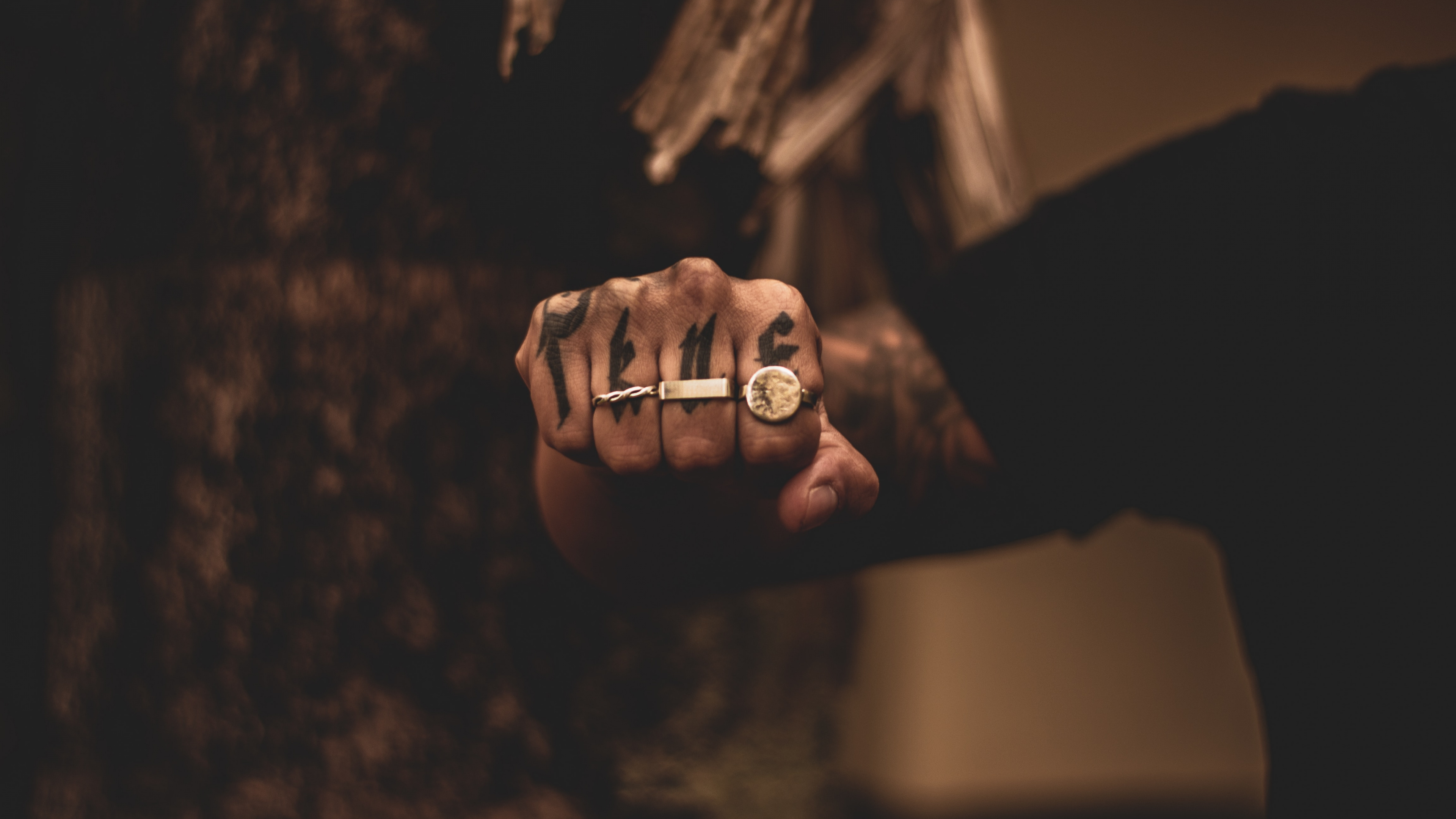 Grayscale Photo of Person Holding Ring. Wallpaper in 3840x2160 Resolution