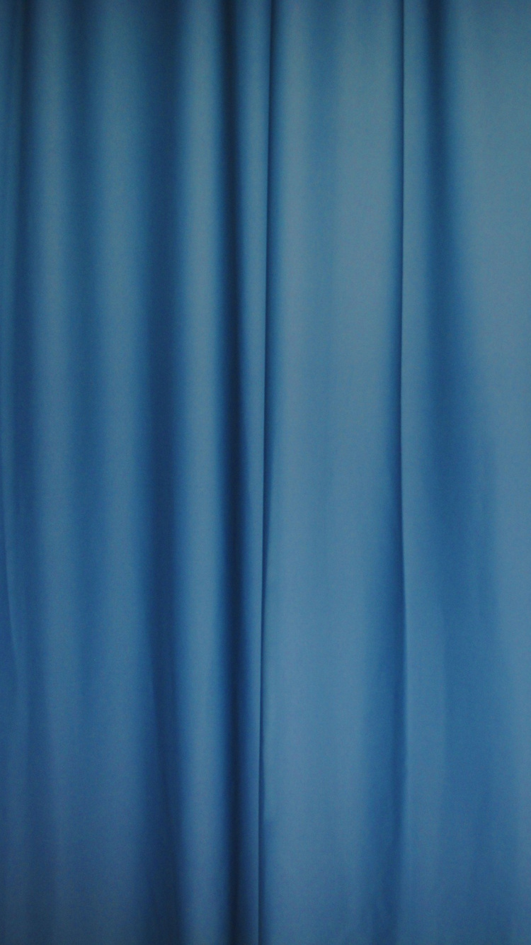 Blue Curtain on White Wall. Wallpaper in 750x1334 Resolution