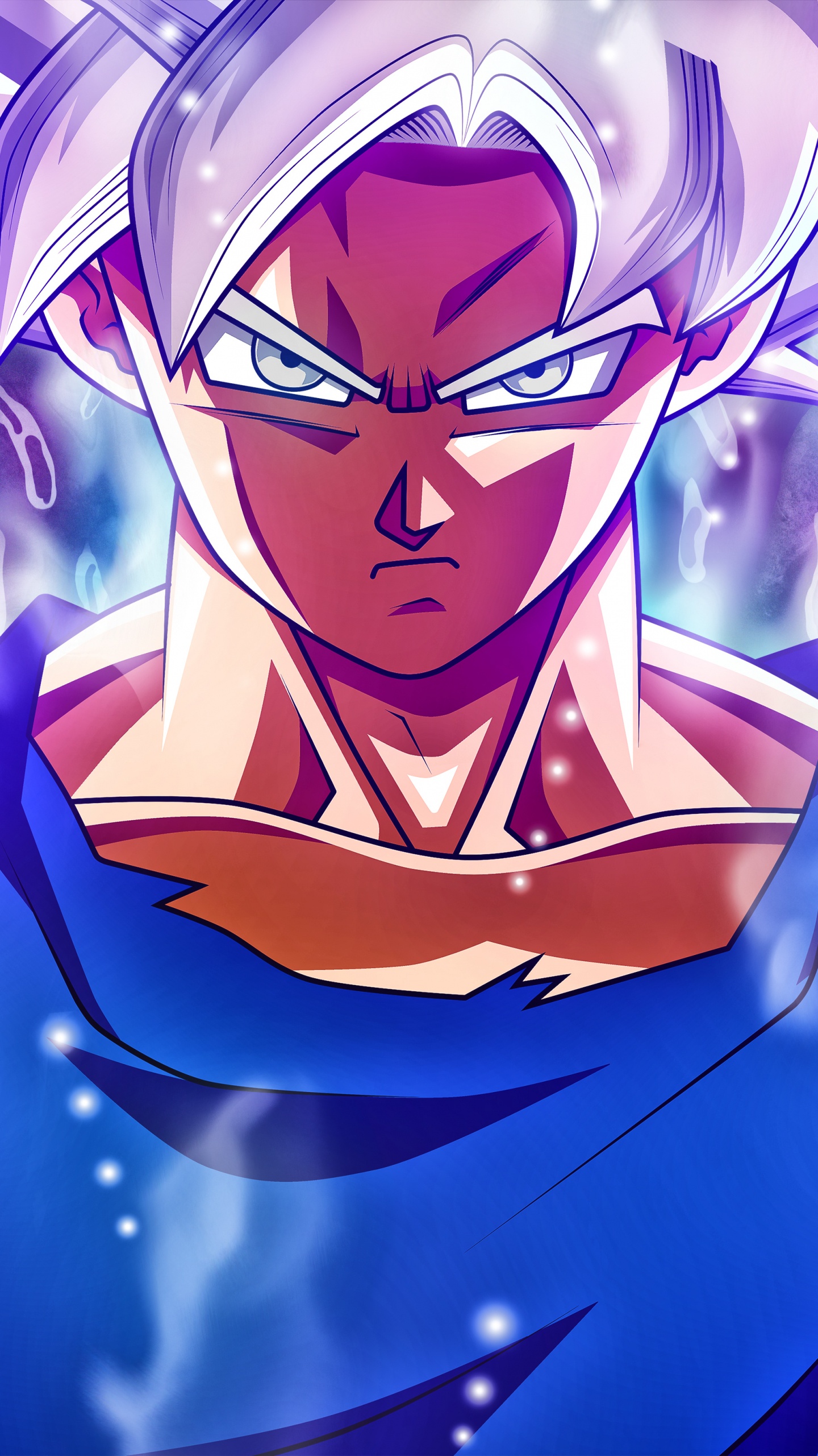 Blauhaariger Männlicher Anime-Charakter. Wallpaper in 1440x2560 Resolution