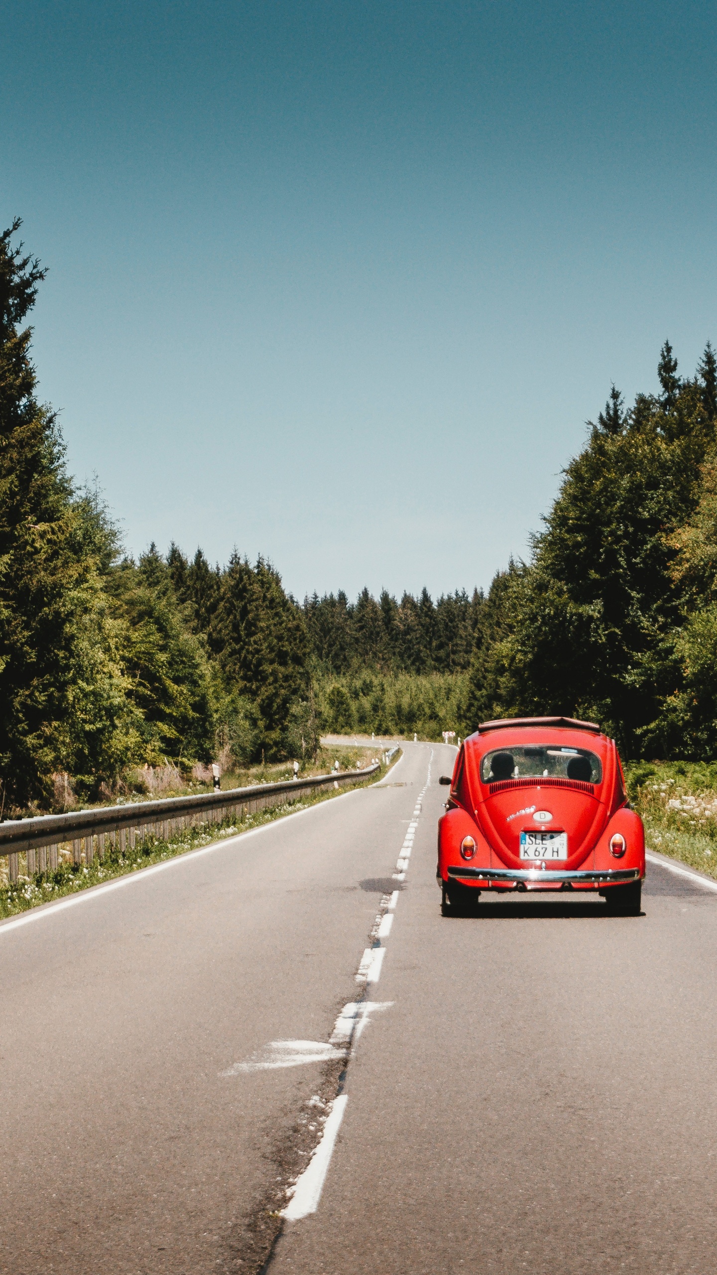 Red Car on Road During Daytime. Wallpaper in 1440x2560 Resolution