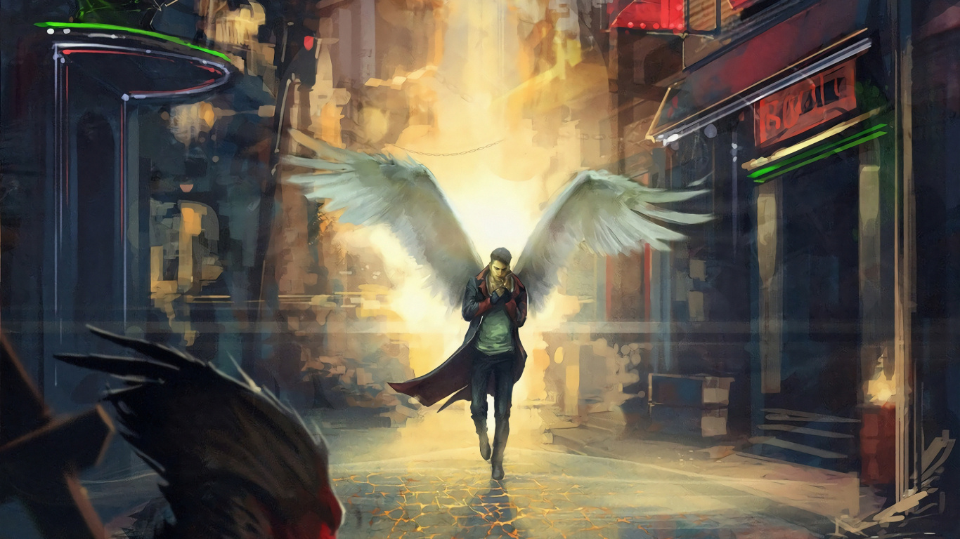 Homme en Costume Noir Debout Dans la Rue. Wallpaper in 1366x768 Resolution