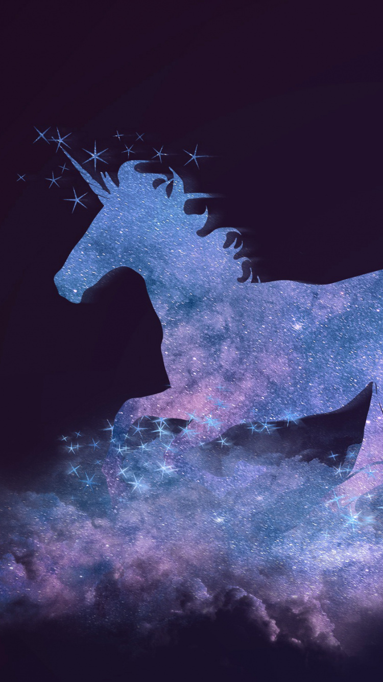 Brown Horse on White Clouds Painting. Wallpaper in 750x1334 Resolution