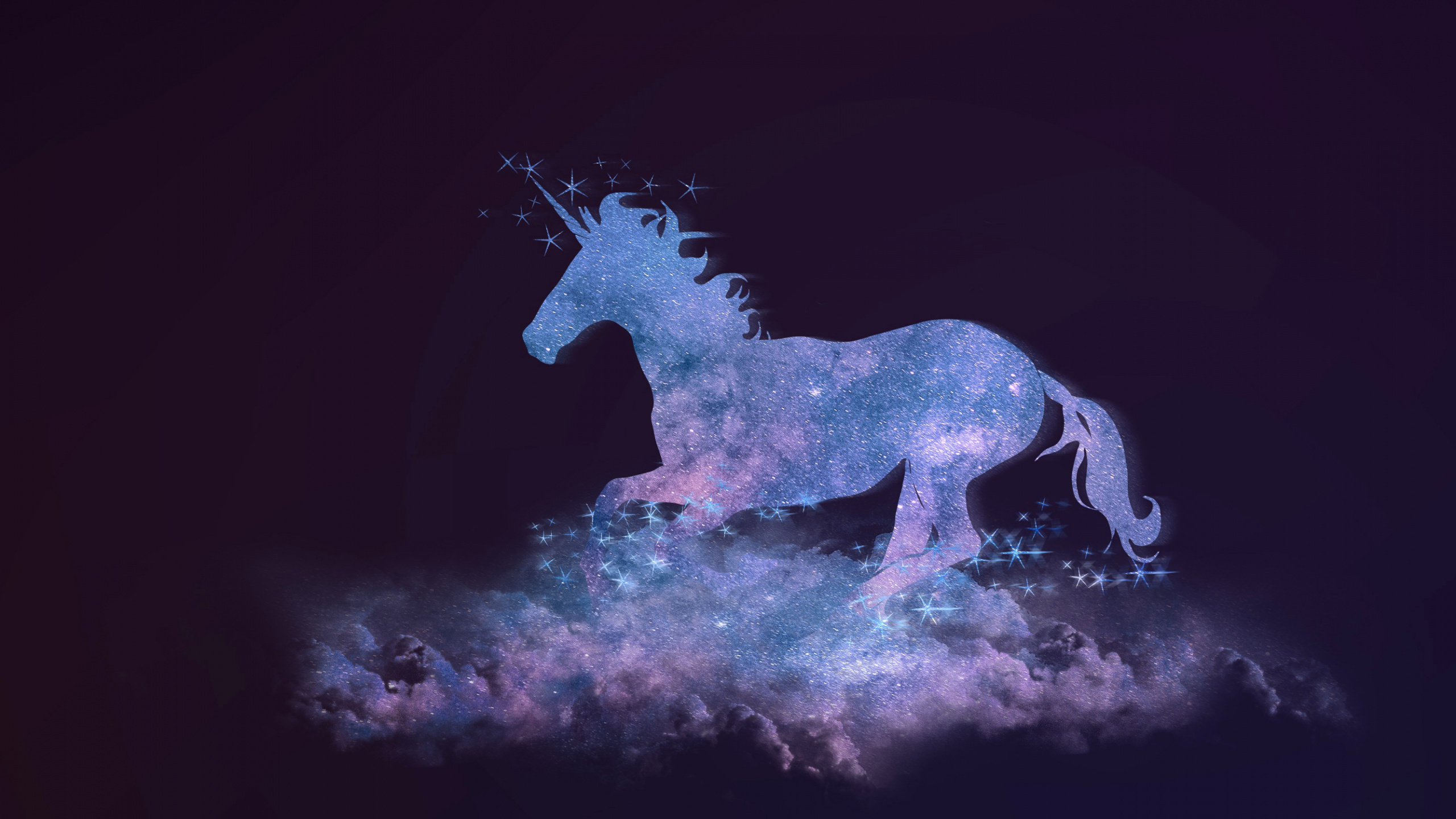 Caballo Marrón en la Pintura de Nubes Blancas. Wallpaper in 2560x1440 Resolution