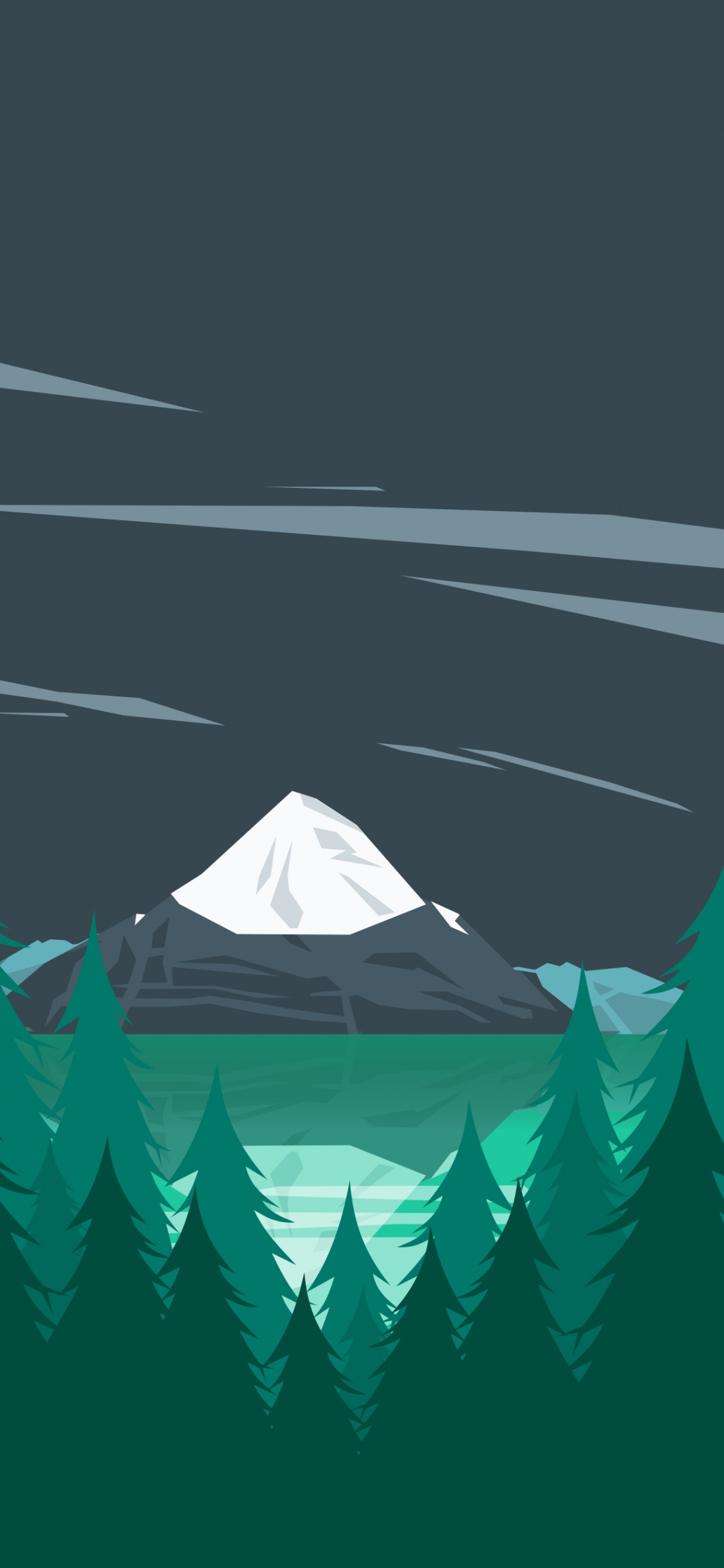 Illustration, Google, Minimalisme, Arbre de Noël, Google Play. Wallpaper in 1125x2436 Resolution