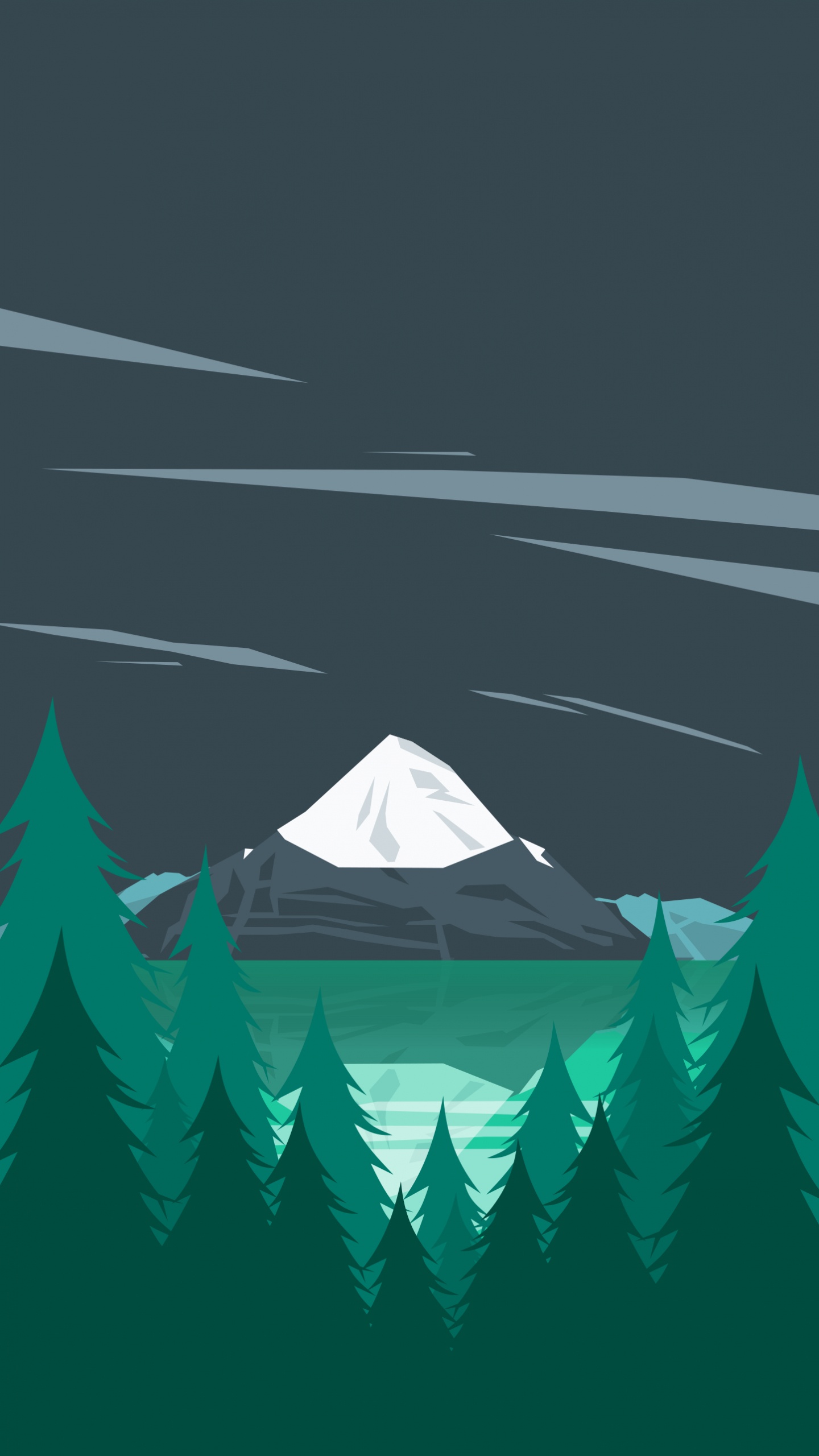 Illustration, Google, Minimalisme, Arbre de Noël, Google Play. Wallpaper in 1440x2560 Resolution