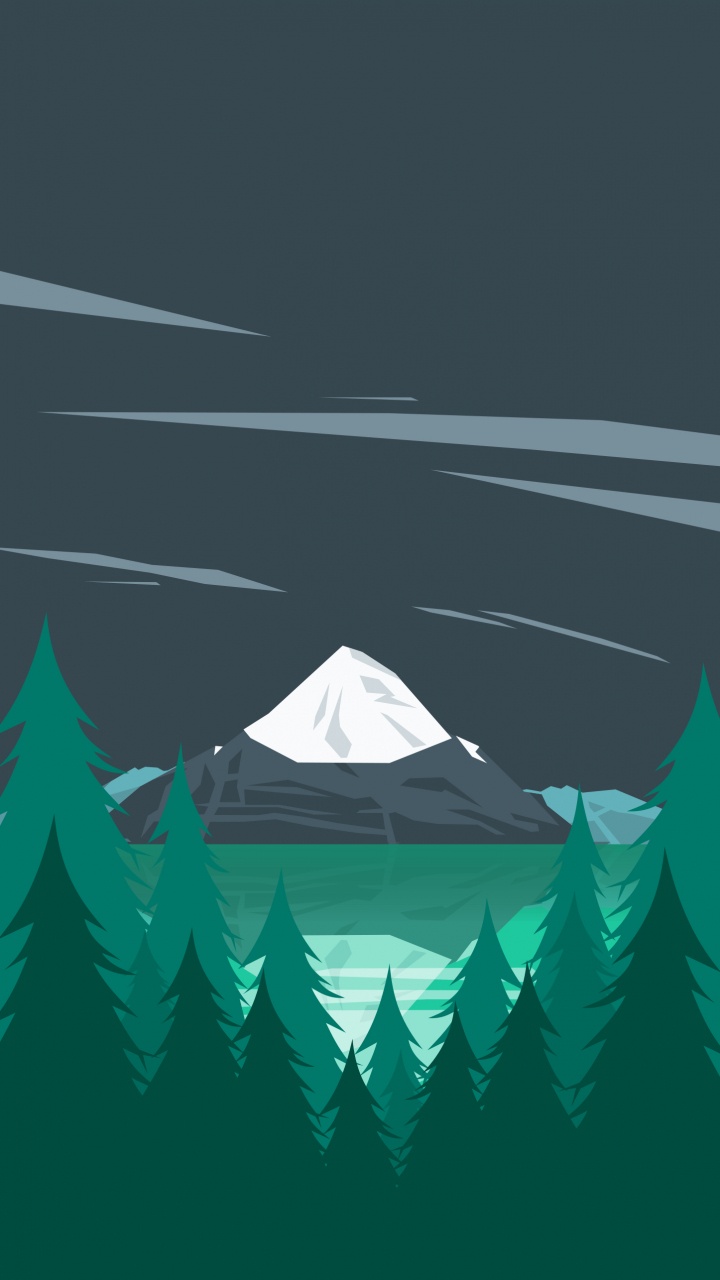 Illustration, Google, Minimalisme, Arbre de Noël, Google Play. Wallpaper in 720x1280 Resolution