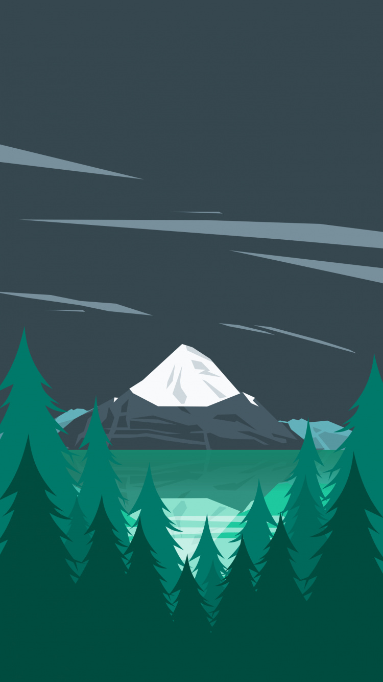 Illustration, Google, Minimalismus, Weihnachtsbaum, Baum. Wallpaper in 750x1334 Resolution