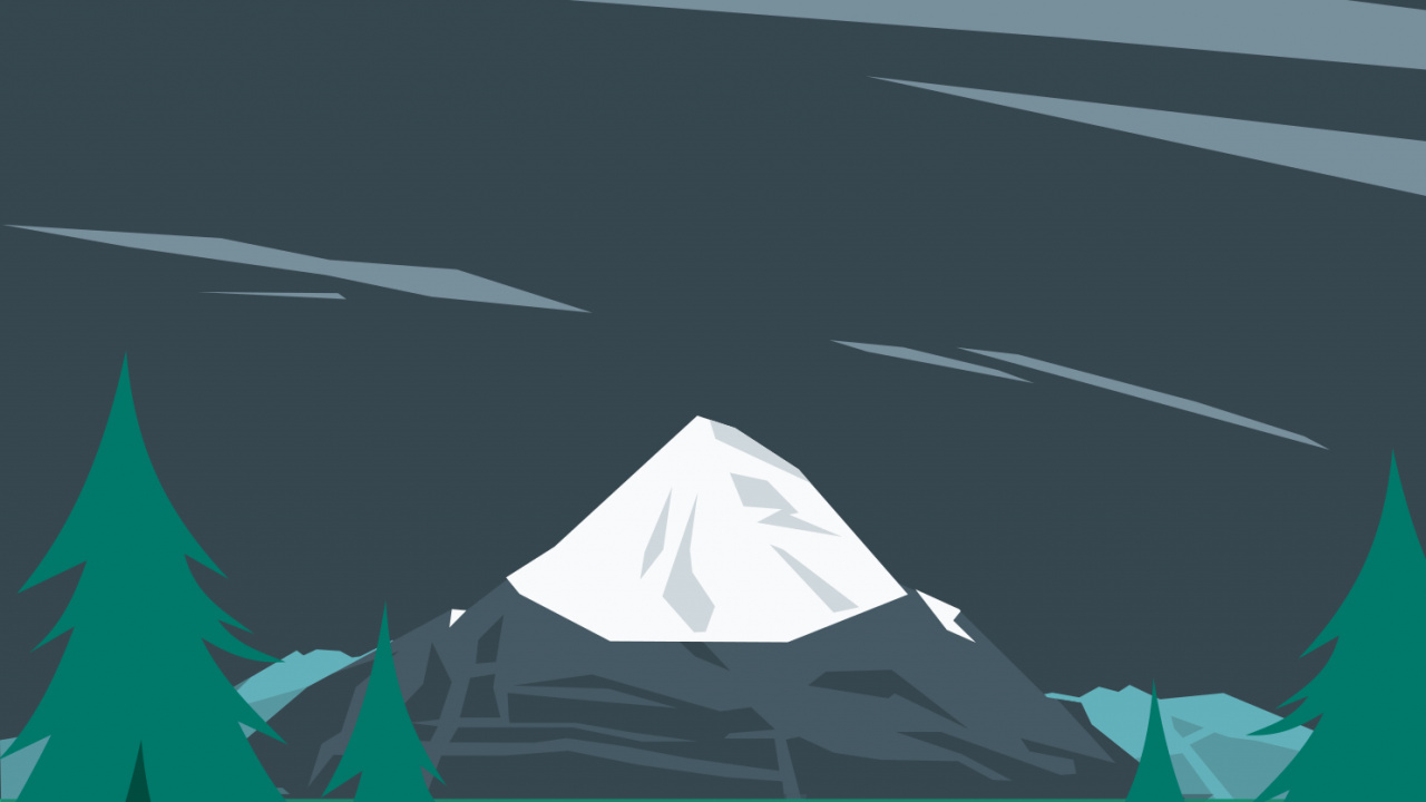 Ilustración, Google, el Minimalismo, Google Play, Abeto de Bosques de Abetos. Wallpaper in 1280x720 Resolution