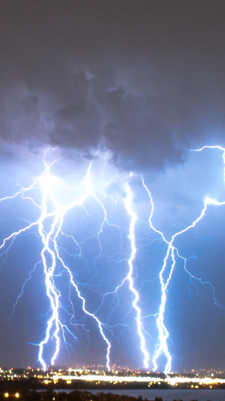 Foudre, Thunder, Orage, Atmosphère, Ciel. Wallpaper in 720x1280 Resolution
