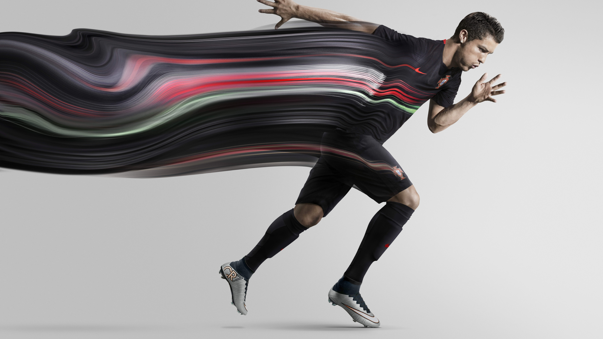 Woman in Black White and Red Stripe Tank Top and Black Pants. Wallpaper in 2560x1440 Resolution