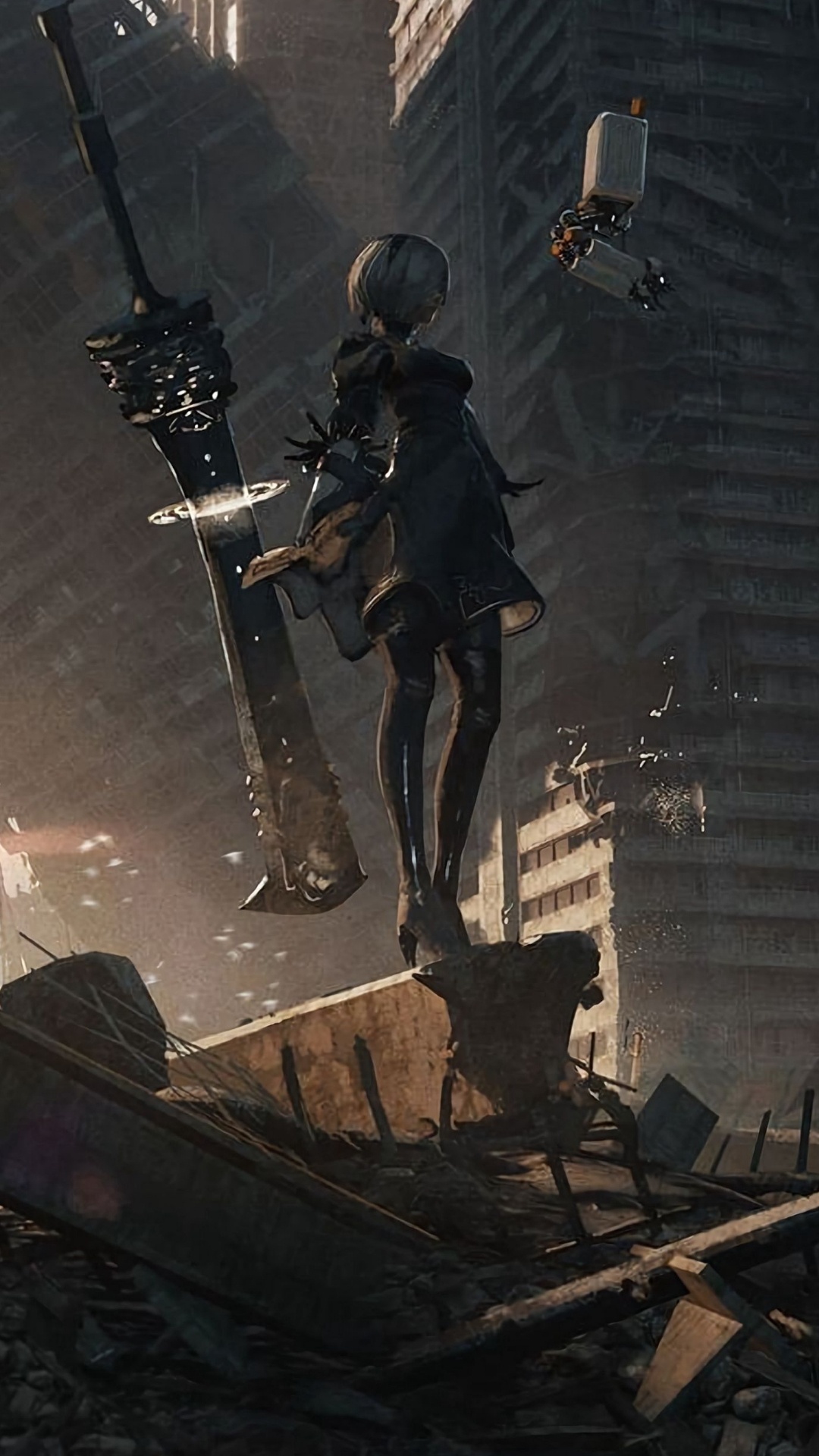 Nier City Ruins, Nier Automata, Nier, Nier Art, The Nier Automata Church. Wallpaper in 1080x1920 Resolution