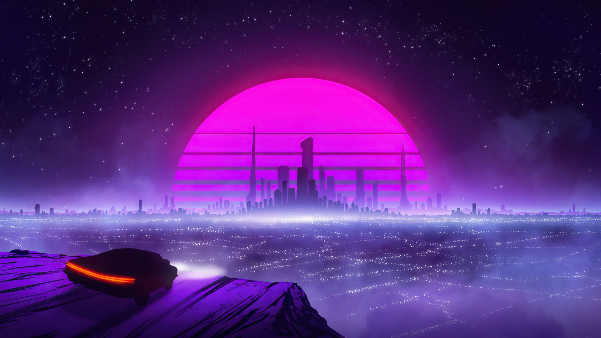 Vaporwave, Atmosphere, Art, Water, Building. Wallpaper in 1920x1080 Resolution