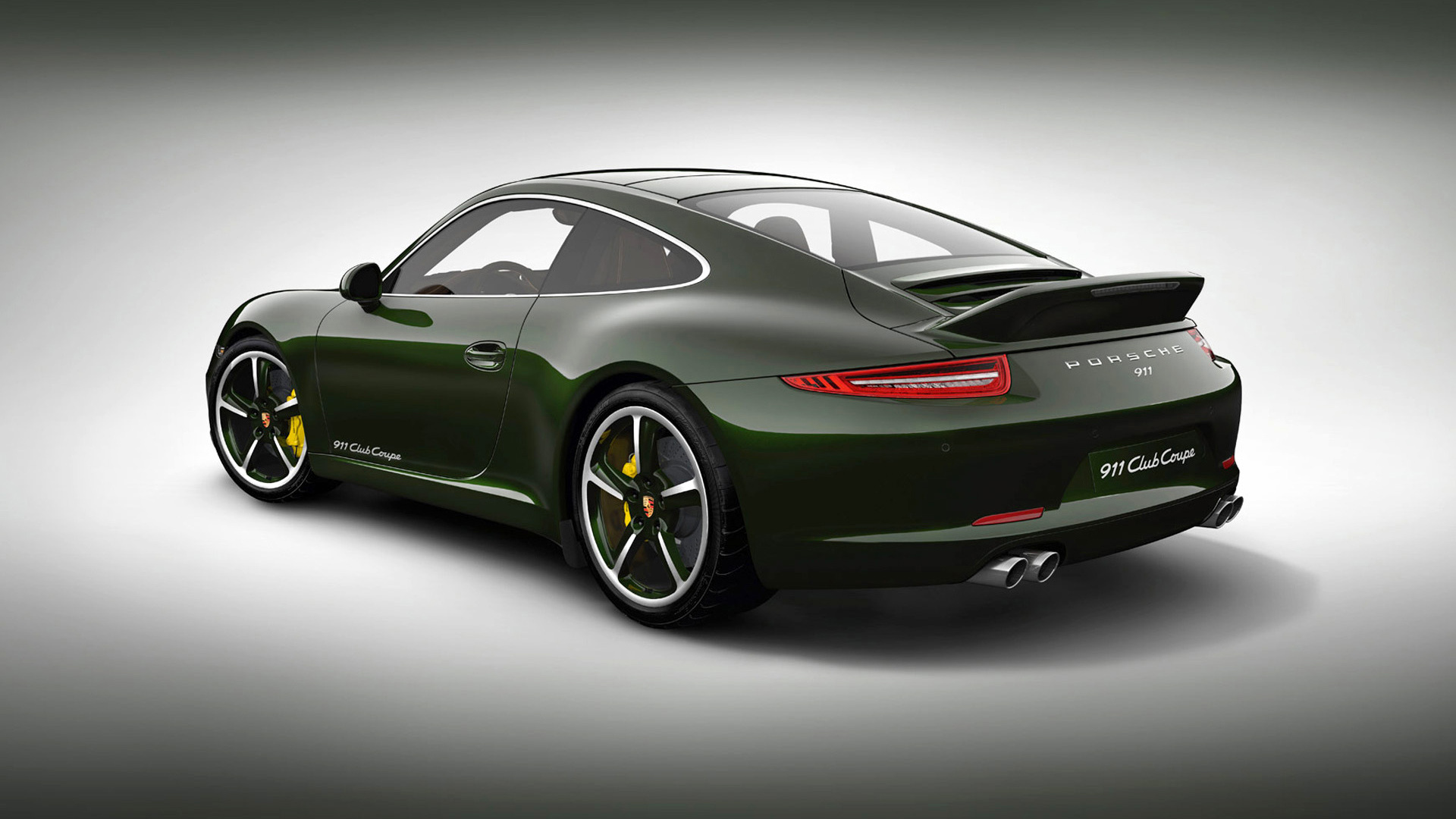 Porsche 911 Coupe Verde Sobre Fondo Blanco.. Wallpaper in 1920x1080 Resolution