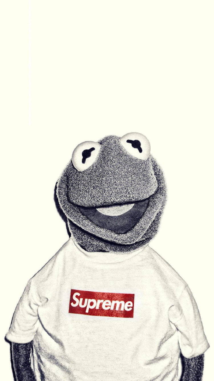 Kermit Supremo, Kermit la Rana, Supremo, Cartel Supremo, Lienzo. Wallpaper in 750x1334 Resolution