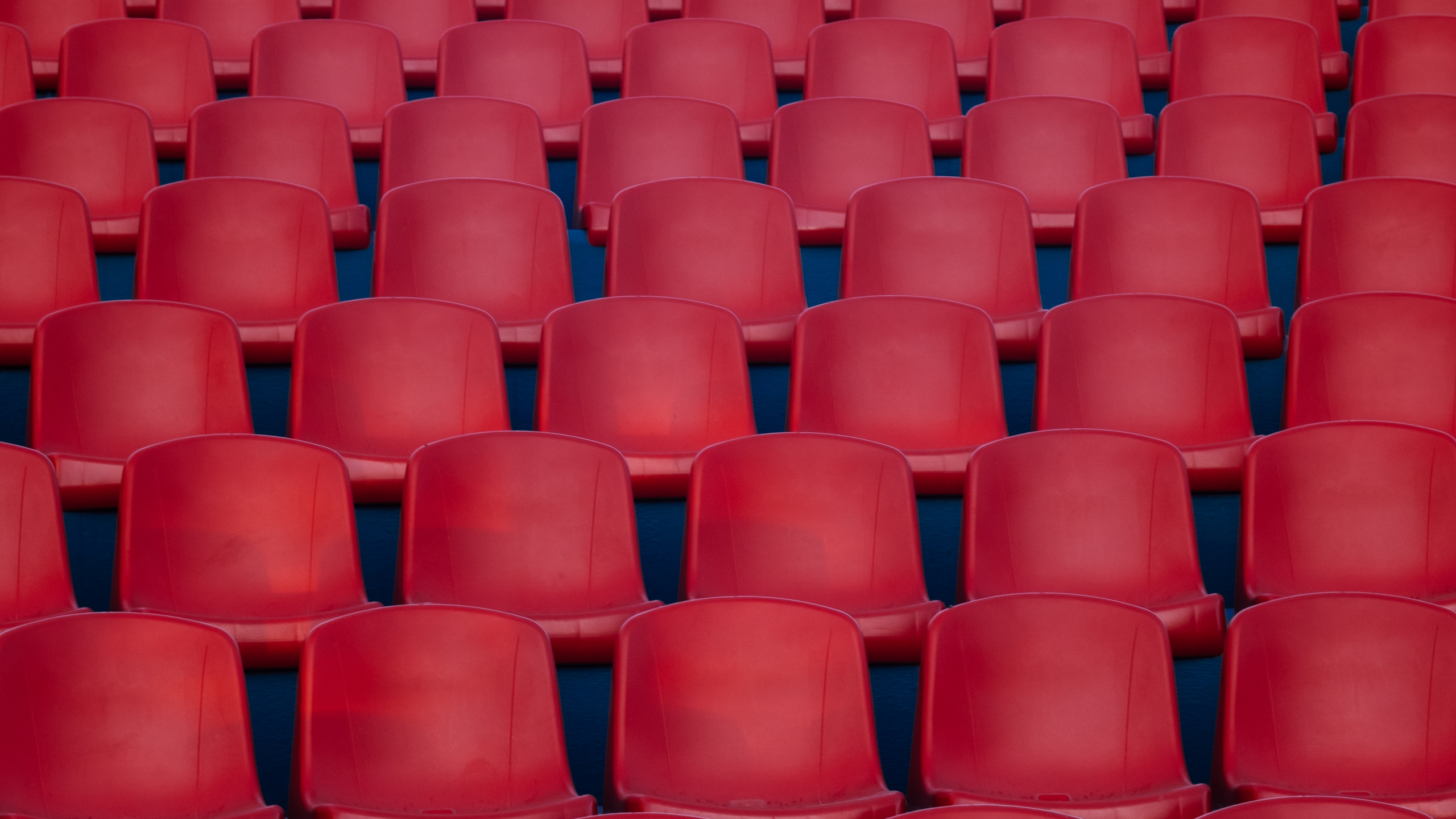 Rote Plastikstühle im Stadion. Wallpaper in 2560x1440 Resolution