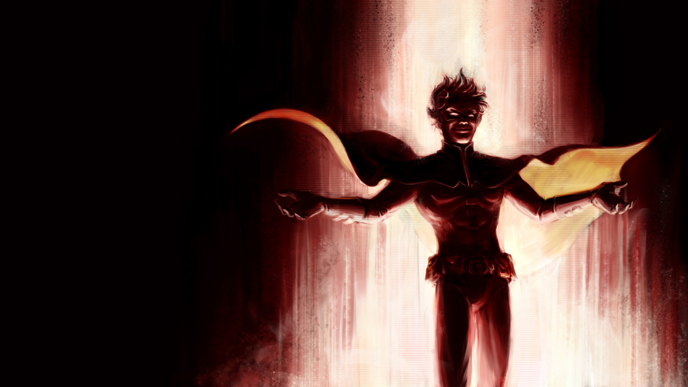 Femme en Robe Rouge Danse. Wallpaper in 1366x768 Resolution