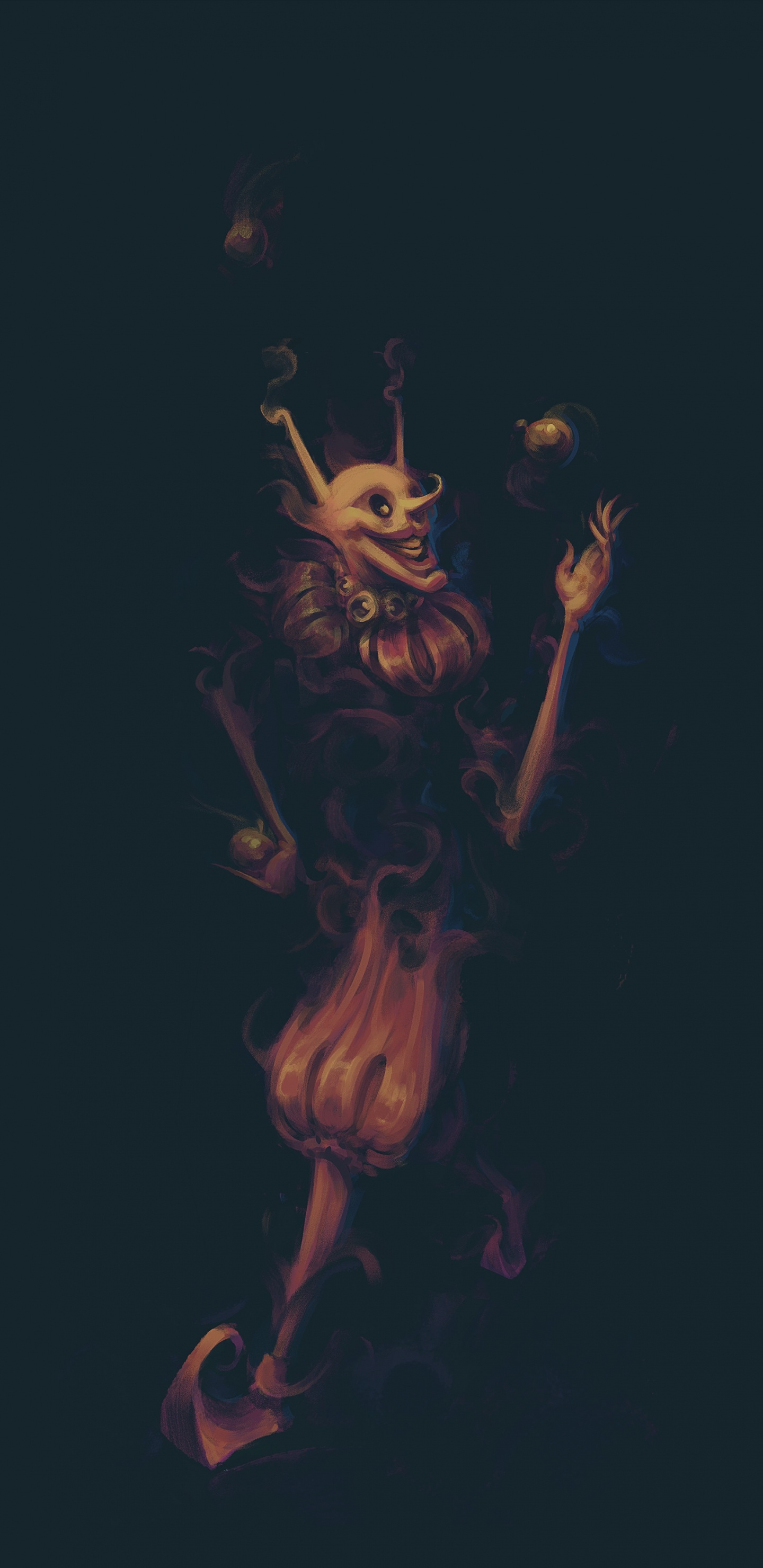 Femme en Robe Noire Illustration. Wallpaper in 1440x2960 Resolution