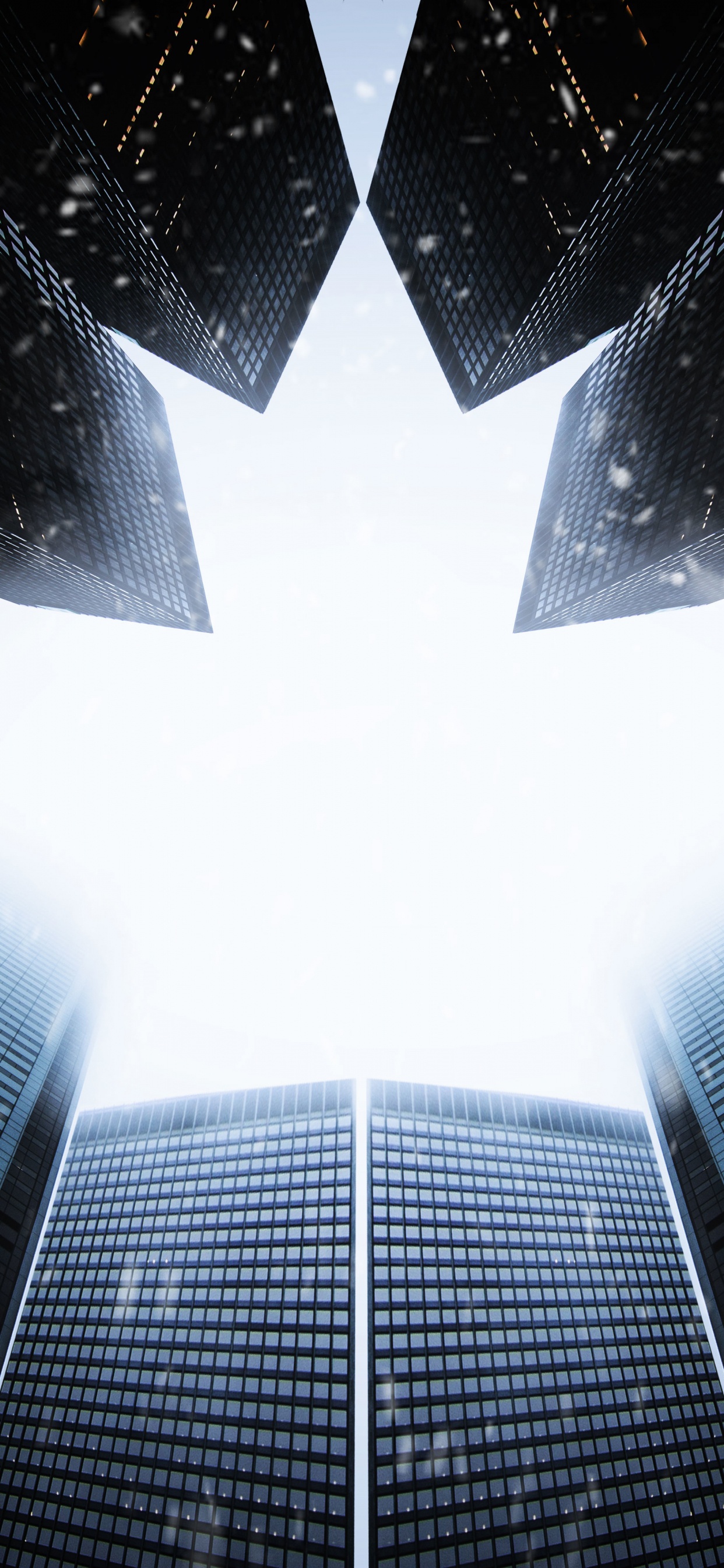 Flachwinkelfotografie Von Hochhäusern. Wallpaper in 1242x2688 Resolution