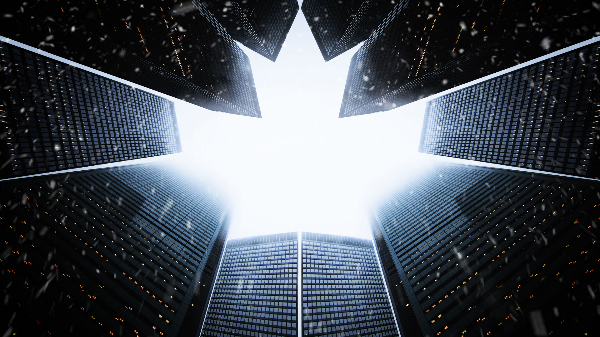 Flachwinkelfotografie Von Hochhäusern. Wallpaper in 1920x1080 Resolution