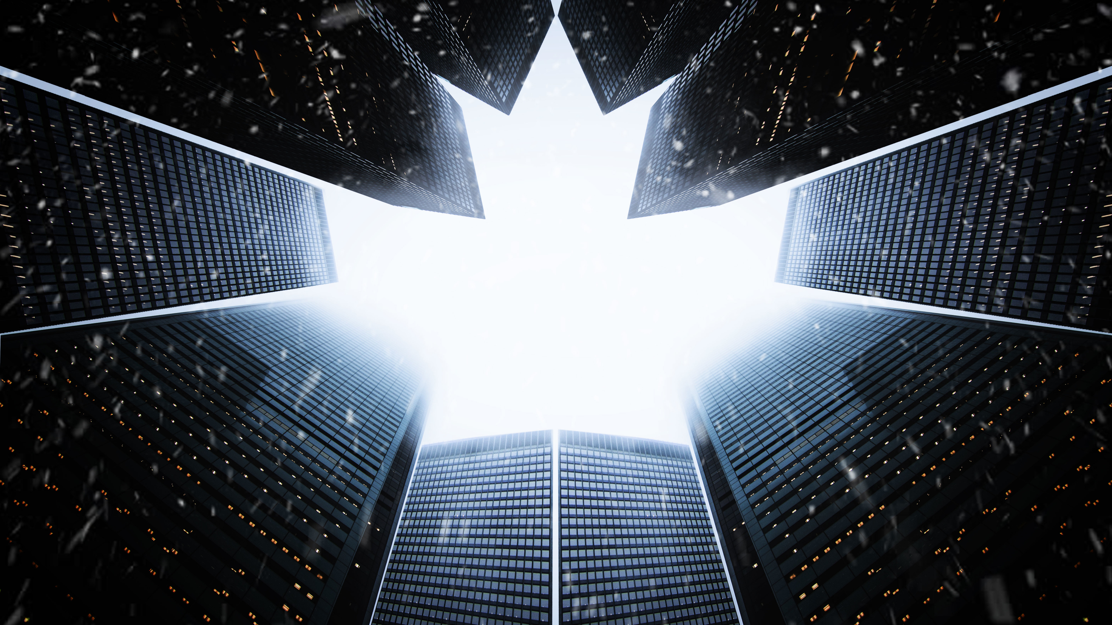 Flachwinkelfotografie Von Hochhäusern. Wallpaper in 3840x2160 Resolution