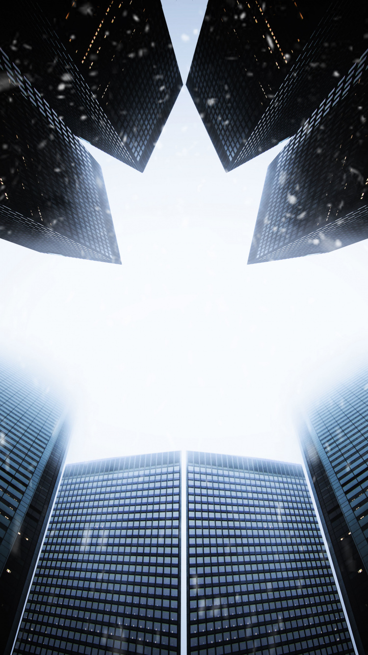 Flachwinkelfotografie Von Hochhäusern. Wallpaper in 750x1334 Resolution