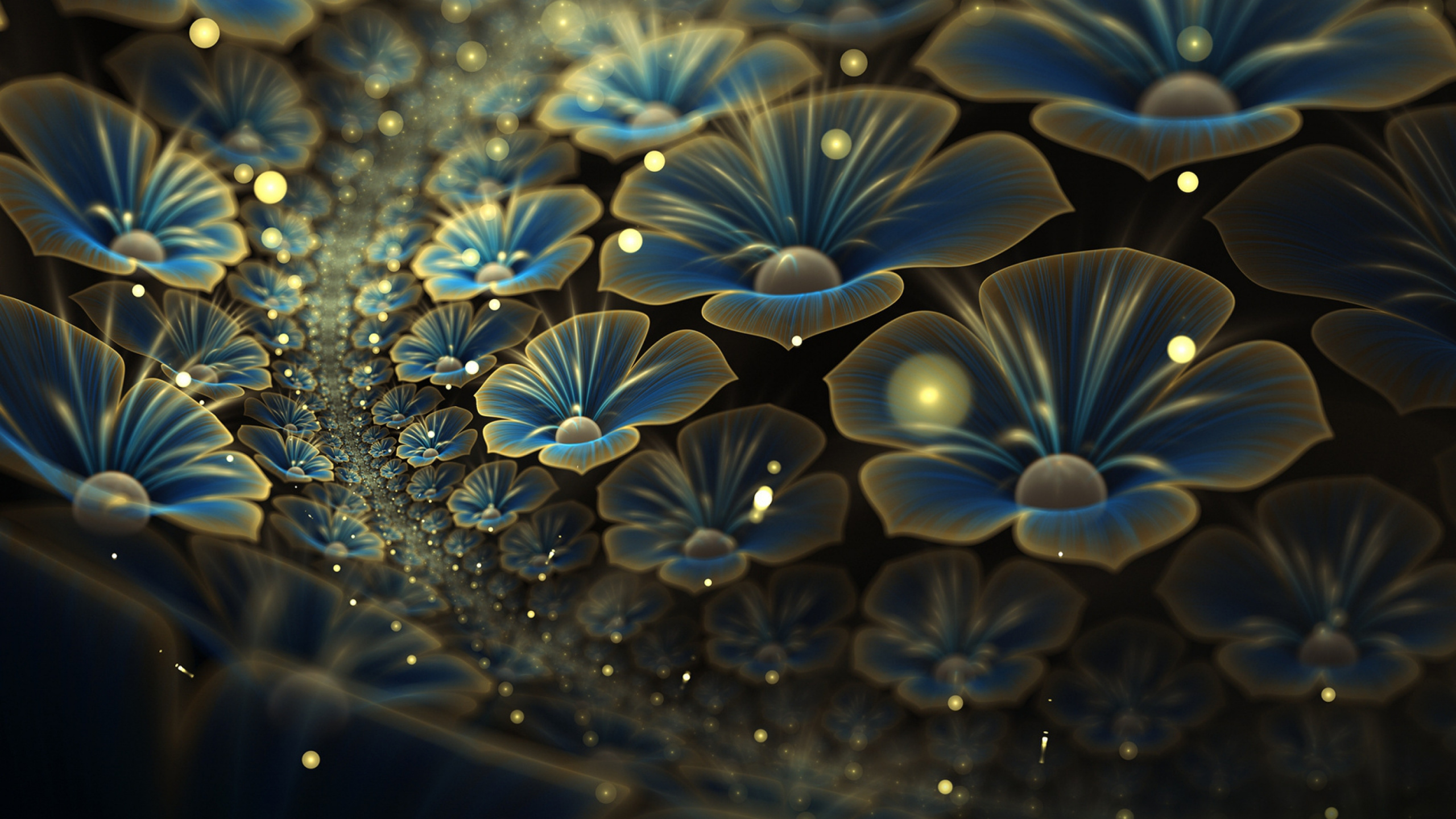Fractales, Art Fractal, Design Floral, Conception, L'art Numérique. Wallpaper in 2560x1440 Resolution