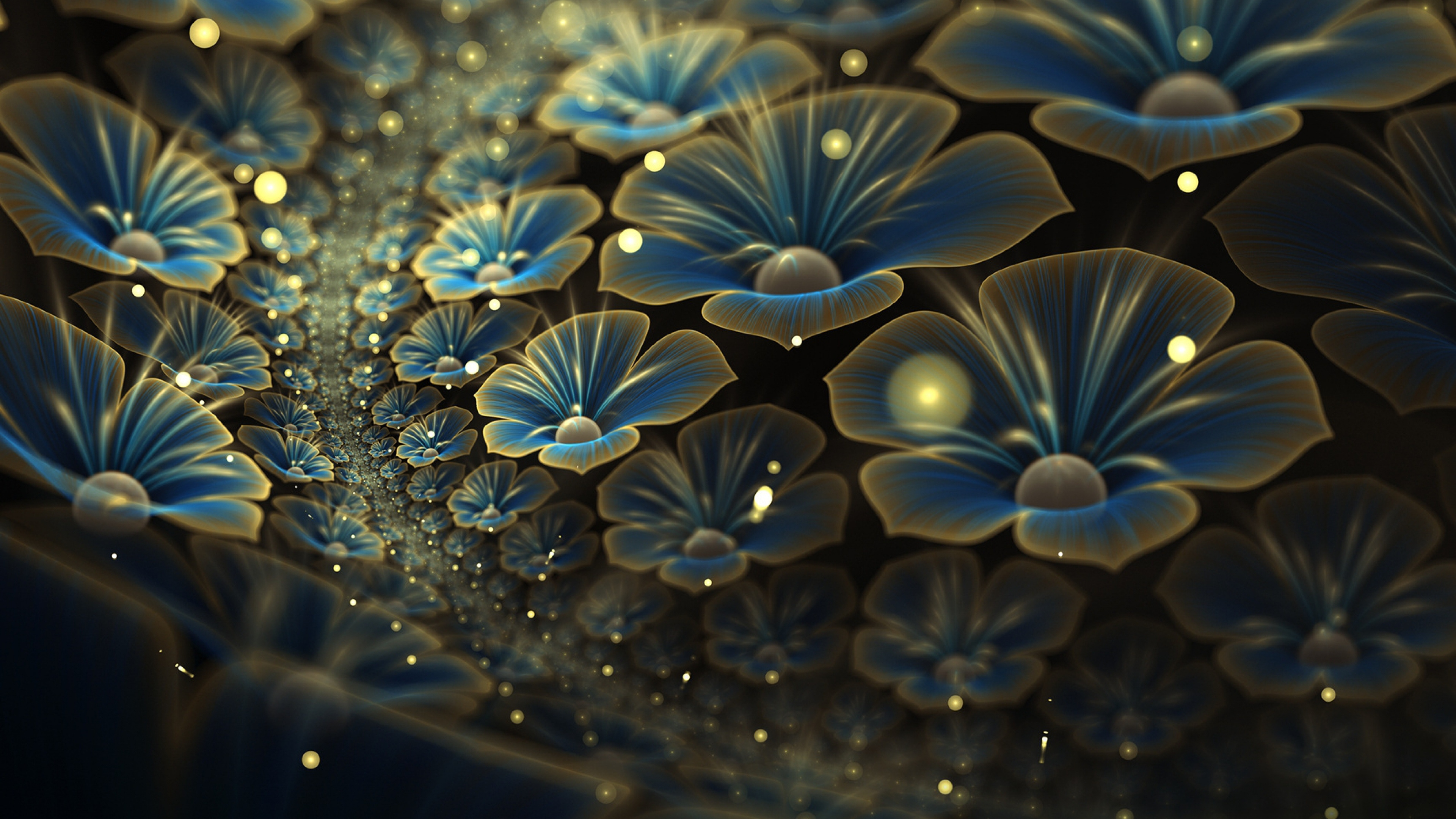 Fractales, Art Fractal, Design Floral, Conception, L'art Numérique. Wallpaper in 3840x2160 Resolution