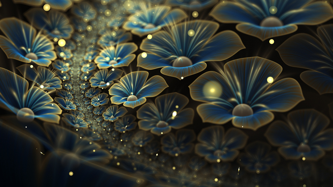Fractal, Fractal Art, Floral Design, Flower, Design. Wallpaper in 1366x768 Resolution